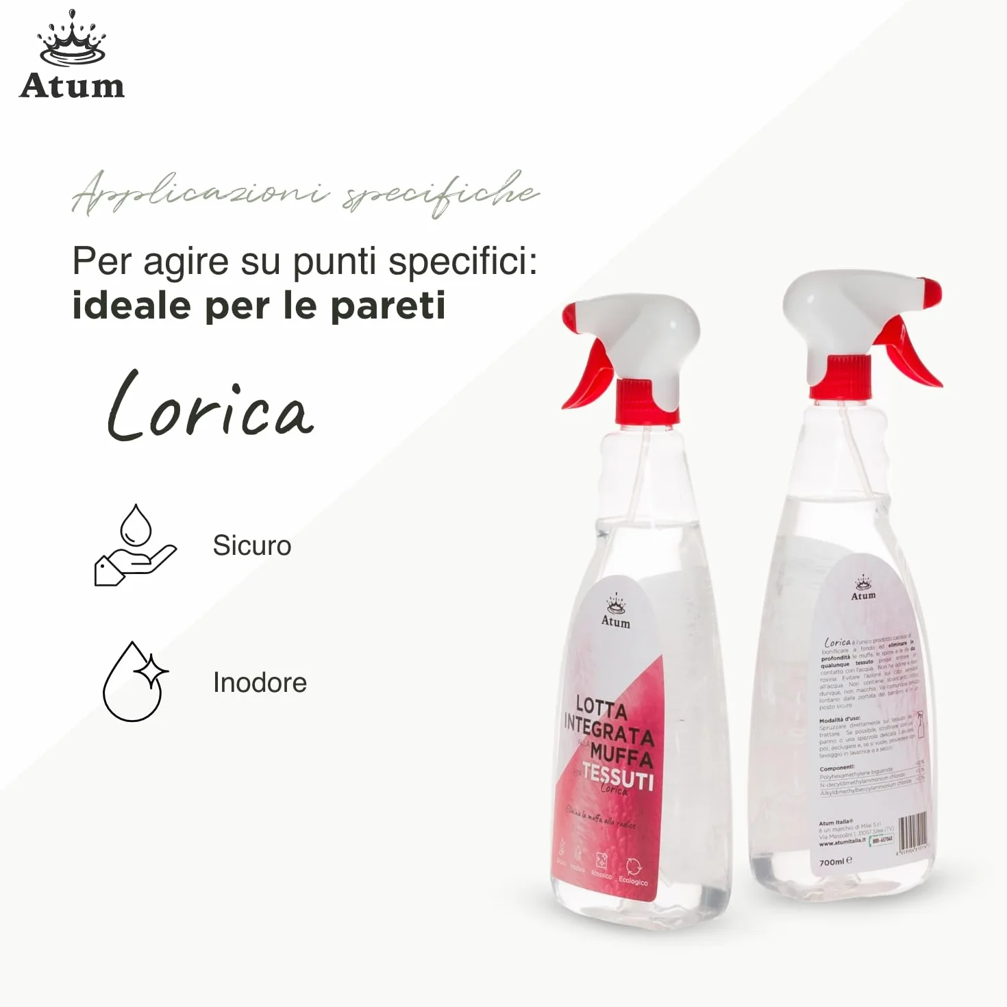Lorica Rimuove la Muffa dai Tessuti Igienizza Pelle Lana Fibre Delicate 700 ml