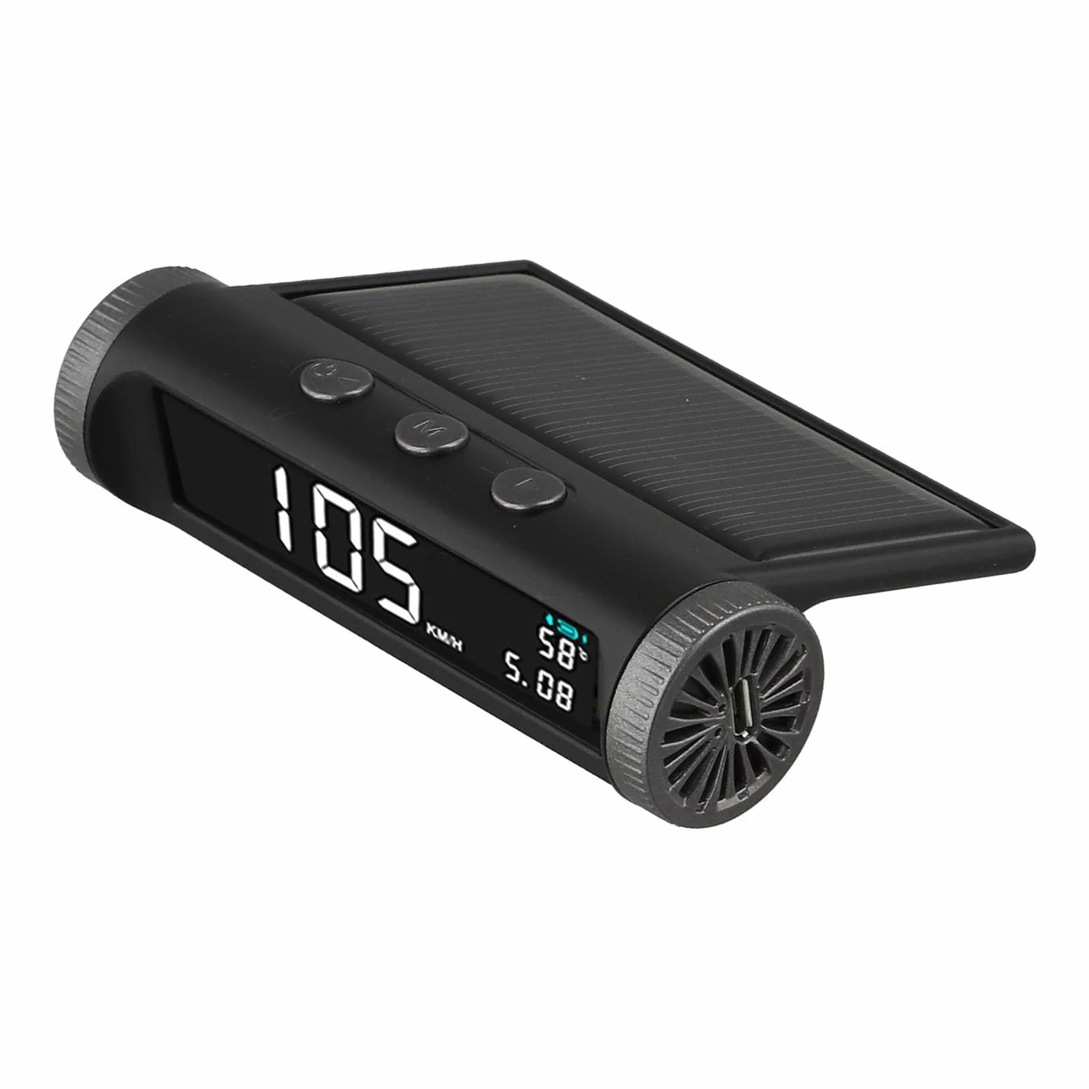 Tachimetro a energia solare HUD Head Up Display Wireless GPS con batteria 650 mAh, contachilometri digitale, nero