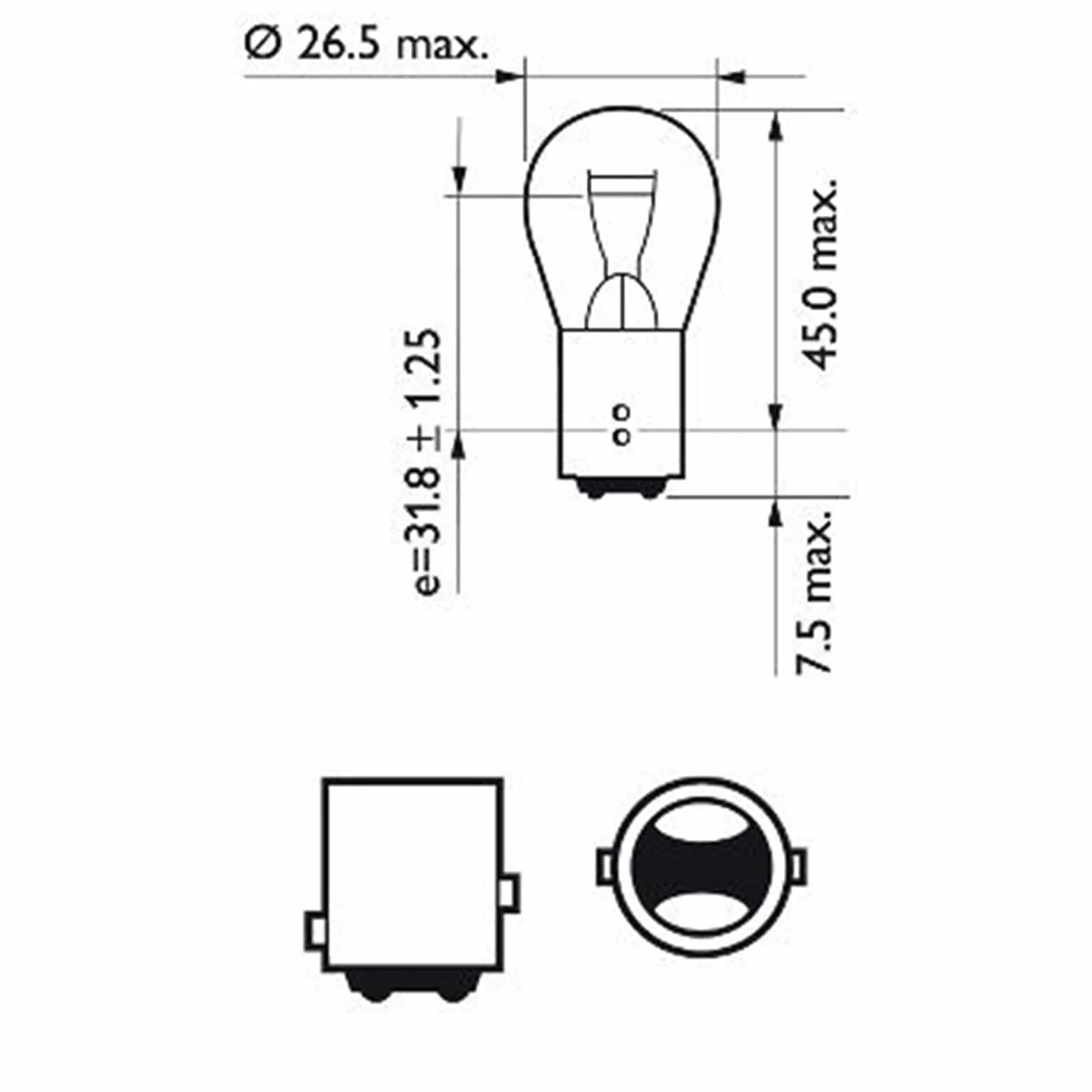 PHILIPS P21/5W Vision Lampadina segnalazione 12499B2