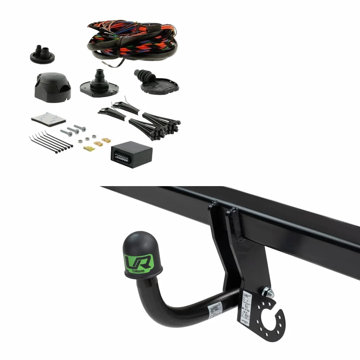 UmbraRimorchi Gancio di traino fisso a collo di cigno AHK + 13p compatibile con Mercedes C 23046/F+MB080D1 03/2007-02/2014