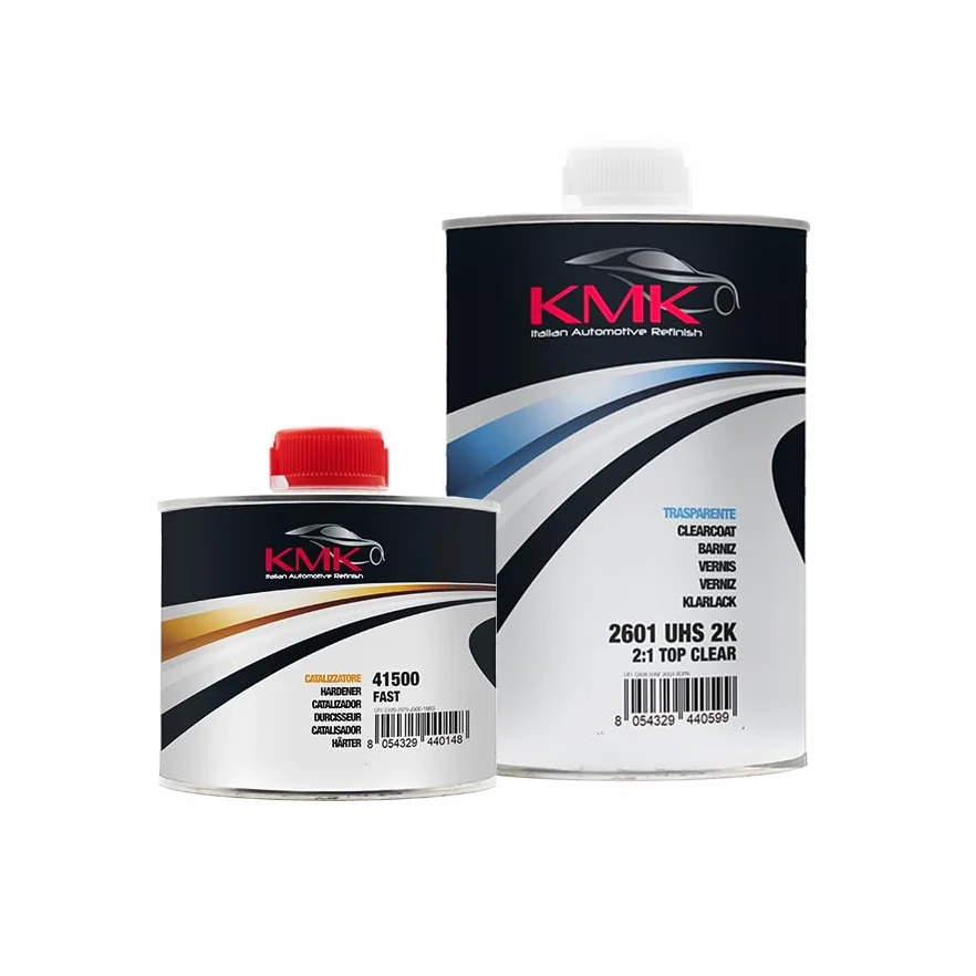 KMK Trasparente UHS 2K 2:1 Top Clear e catalizzatore rapido Kit da 1,5 L | Bicomponente Ultra Alto Solido | Professionale per carrozzeria