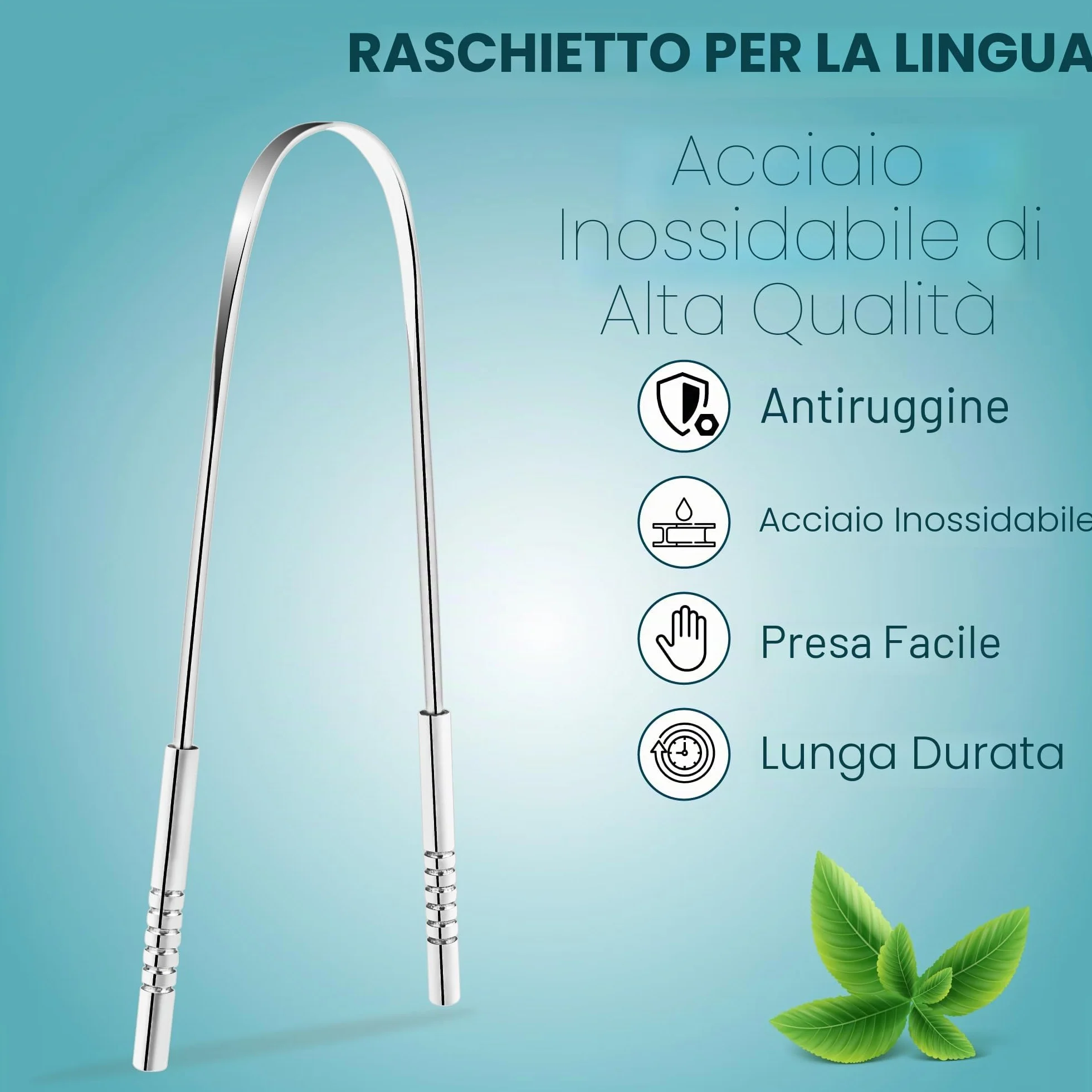OCBA Raschietto per lingua in acciaio inox per la salute orale