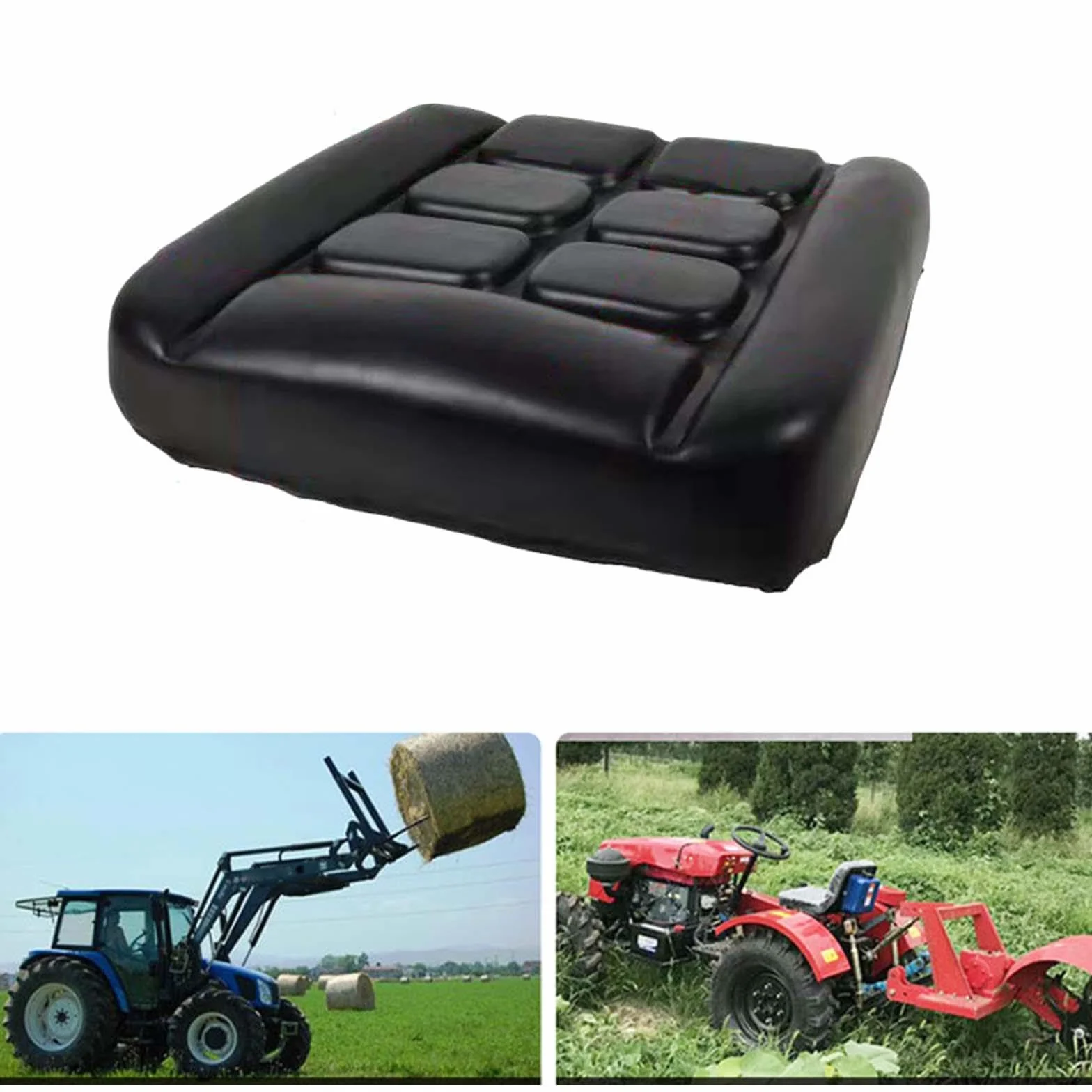 perfk Sedile per trattore in pelle PU, sedile per carrello elevatore universale, morbido, traspirante, Concavo e convesso
