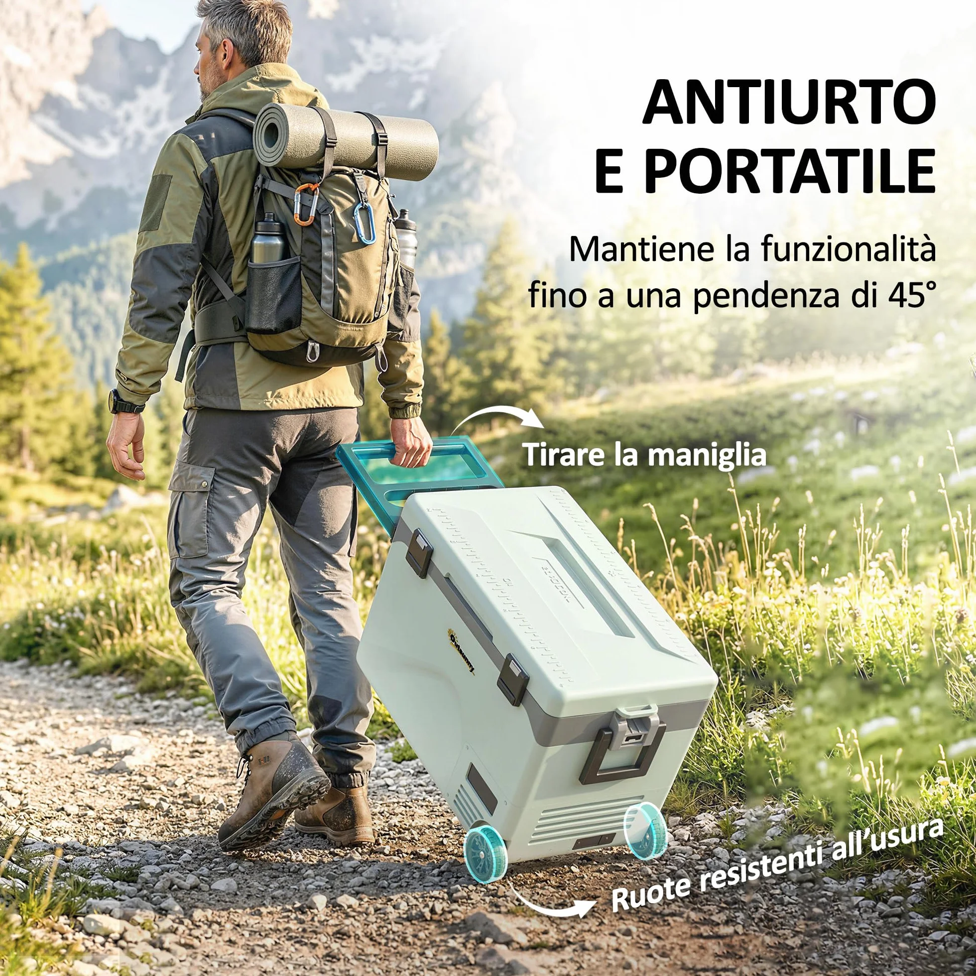 Outsunny Frigorifero Portatile Auto 42.5L Compressore Elettrico Anti-Shock APP Bluetooth 12V/24V/240V -20°C-20°C