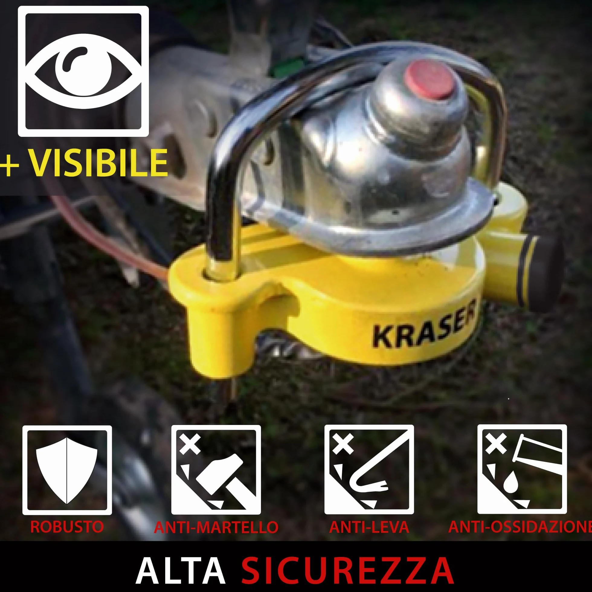 KRASER KR815 Antifurto Rimorchio Lucchetto per Traino Gancio di Traino Barra di Gancio Sfera Roulotte