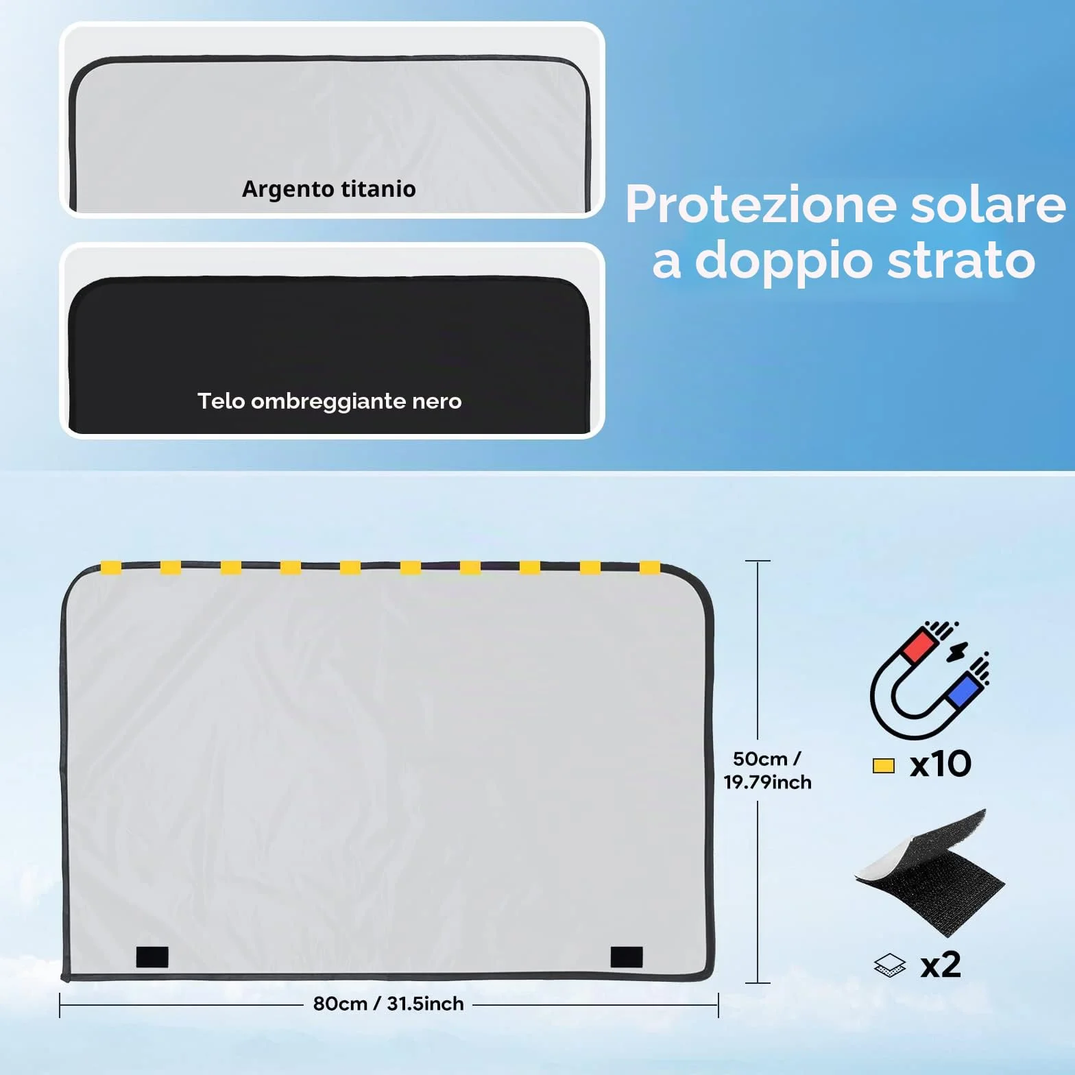 2 Pezzi Protezione Solare Auto, Parasole Auto Bambini Accessori Auto, Tende Oscuranti Vetri Auto, Block Raggi UV Anti-Zanzara Protegge Bambini
