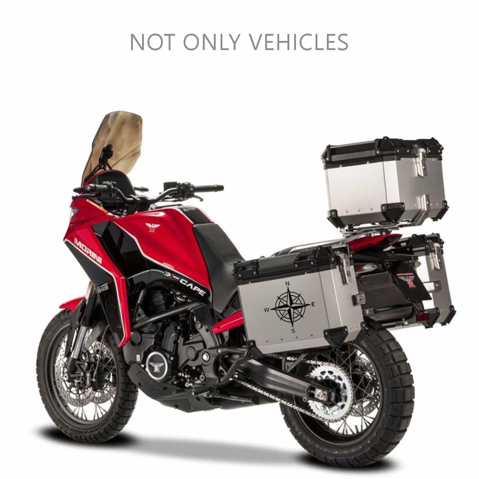 Adesivo Rosa dei Venti 2 Pezzi Diverse Dimensioni 25cm 20cm 15cm 10cm Nero per Camper Auto Moto Fuoristrada