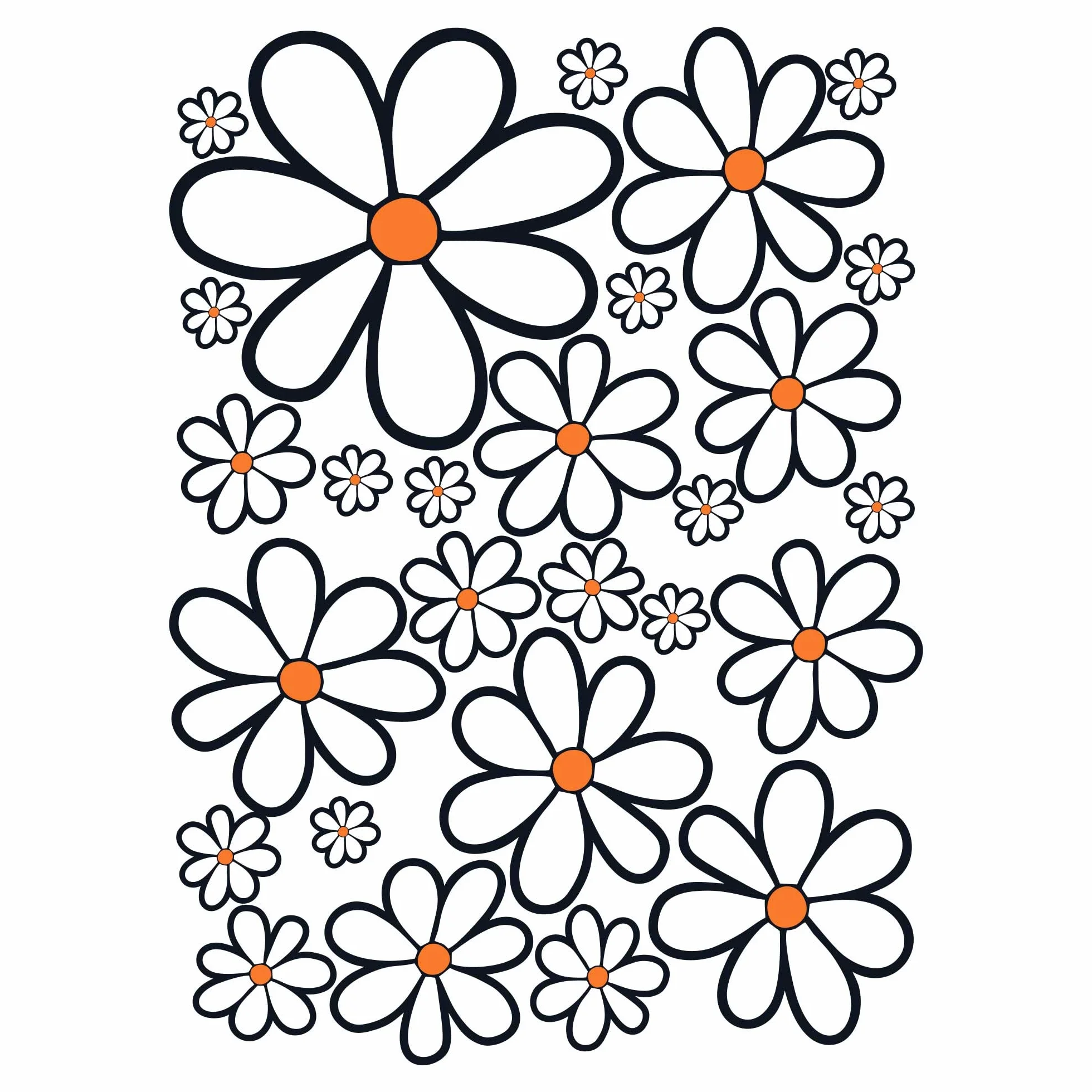 GamesMonkey® Adesivi Auto Fiori Margherite Tuning 27 Pezzi Carrozzeria Moto Bicicletta Stickers Vetri Casco Medium Col 005