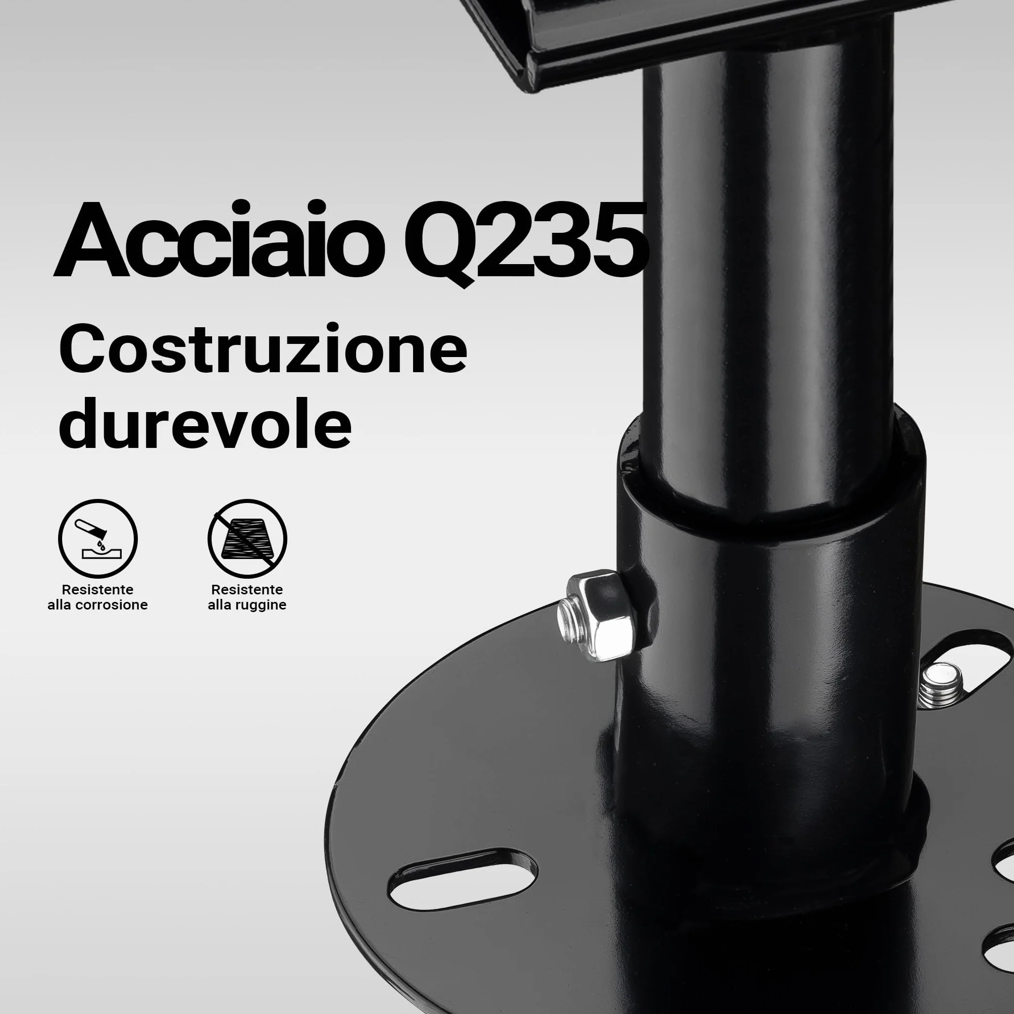 Wiltec Supporto binda per ruota di scorta 5"-6,75" alloggiamento farm jack in acciaio
