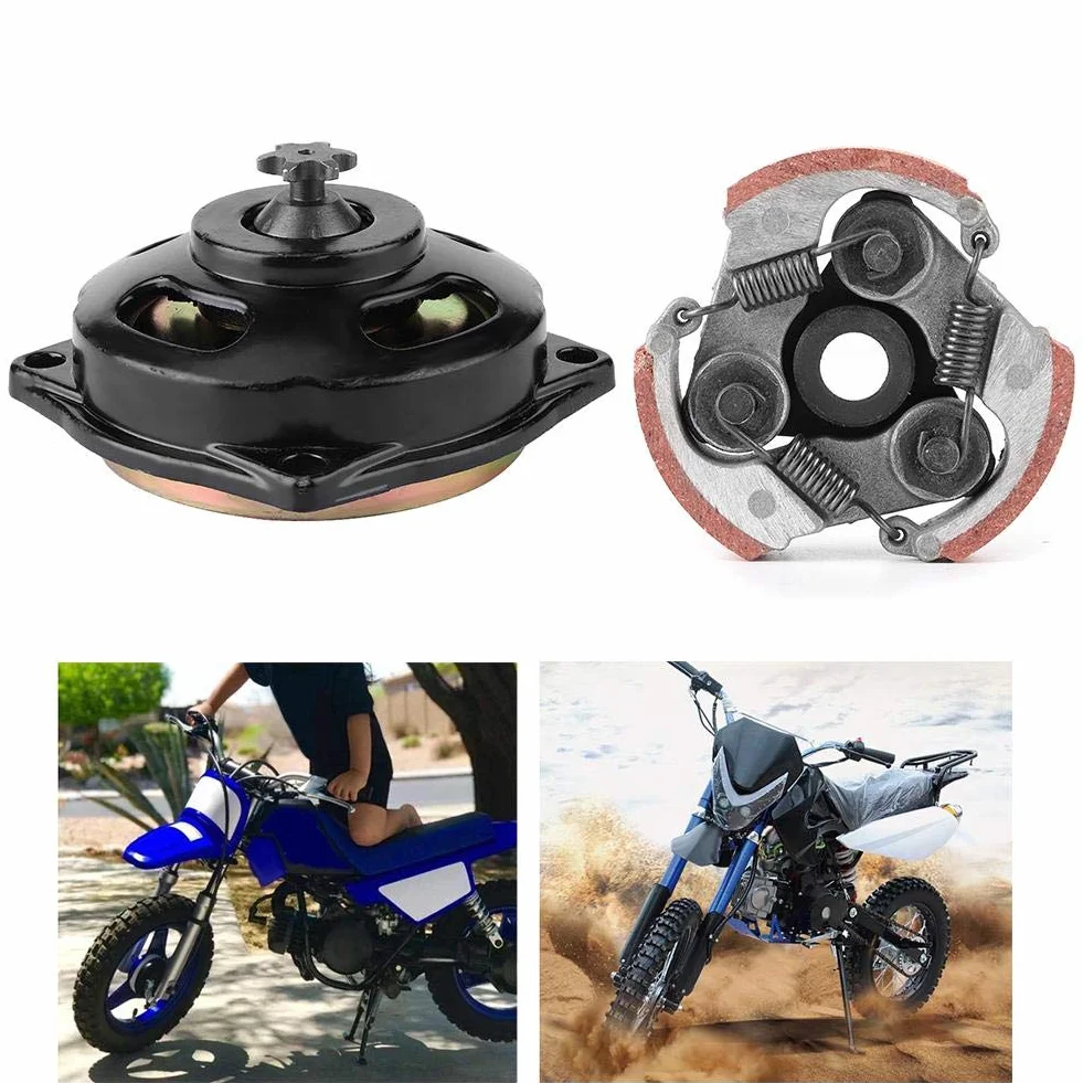 EBTOOLS Frizione Mini Quad Adatto per Mini Pocket Bike Clutch,6 Teeth Clutch Drum Pad Gear Box Kit Replacement for 47 Mini Moto Quad Pocket Bike
