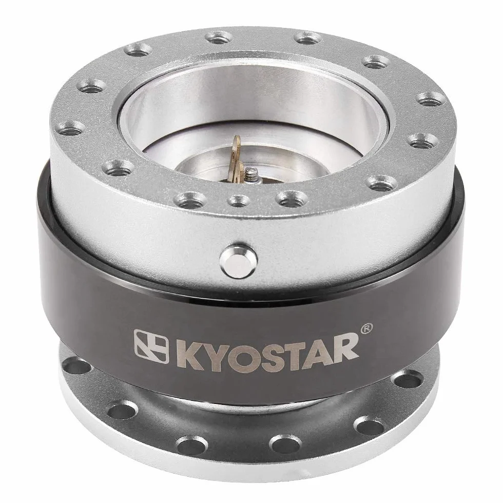 Kyostar Kit Boss con Adattatore Quick Release per Volante in Titanio e Nabe in Alluminio Argento