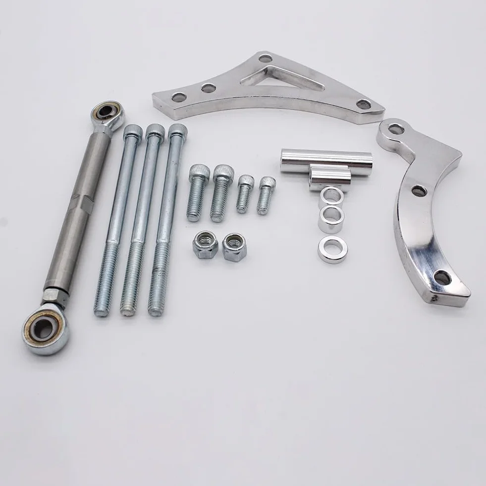 Kit staffa alternatore in alluminio e 318/340/per 360 per generatori a cinghia trapezoidale, nero o argento, per OEM compatibile