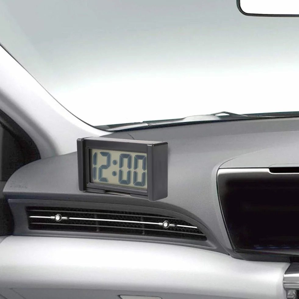 Mini orologio digitale da auto, cruscotto, interno veicolo, elettronico, universale, con data e calendario