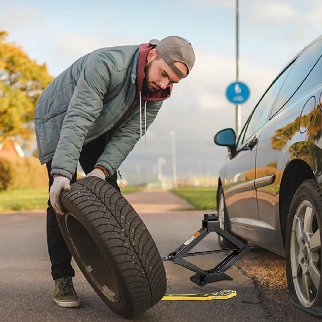 Cric per Auto 1,5 T Professionale con Cricchetto, Altezza Max 346 mm, Capacità 1500 kg per SUV, Camion, Auto