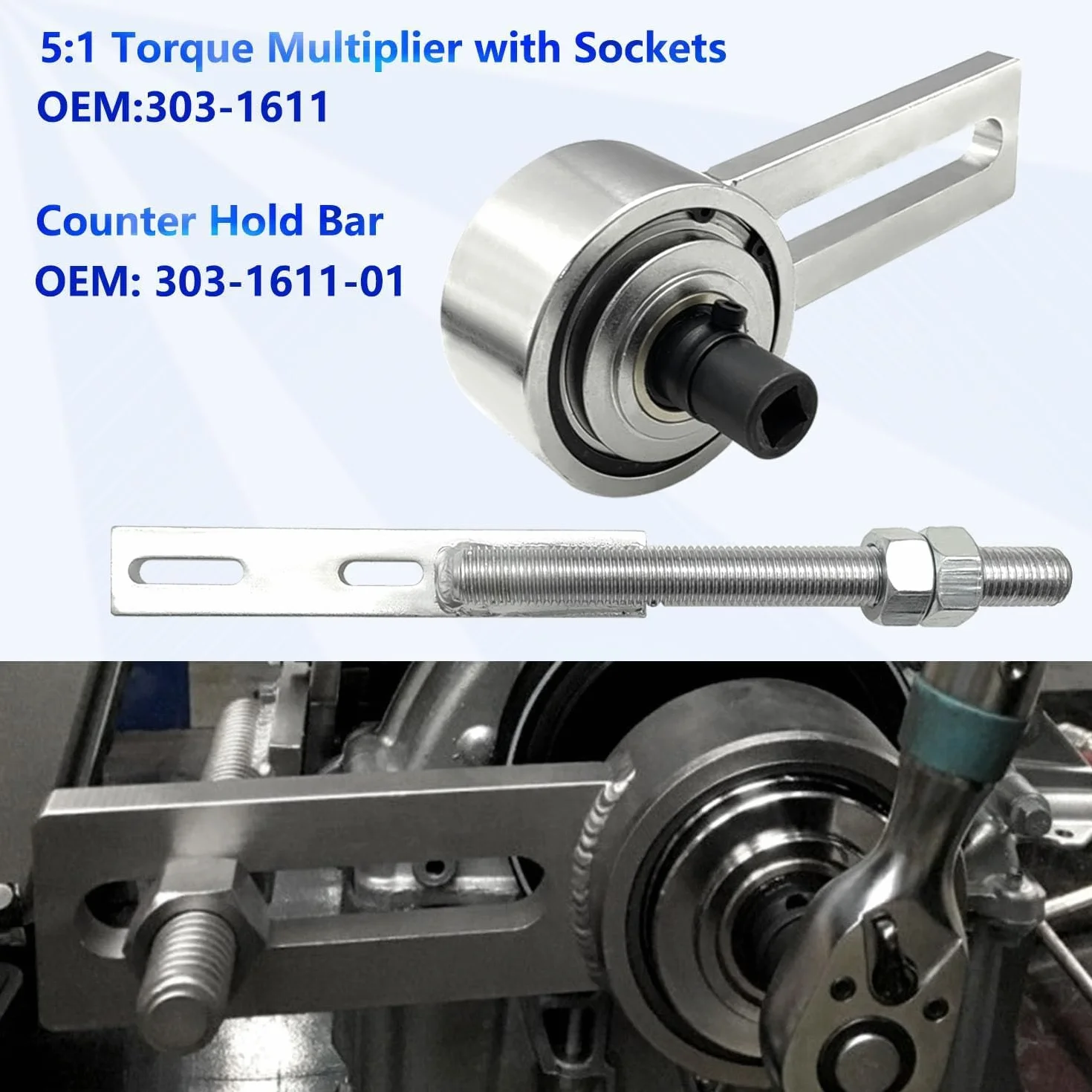 ZKTOOL Strumento di Rimozione della Puleggia dell'Albero Motore Compatibile con Ford 1.0T ECOBOOST Lo Strumento di Regolazione della Puleggia, 303-1611 303-1611-01 303-1611-02