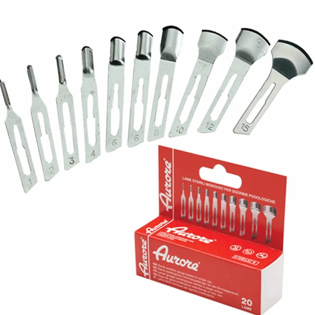 20 Lame Sterili Bisturi Pedicure Aurore Professionale Estetista