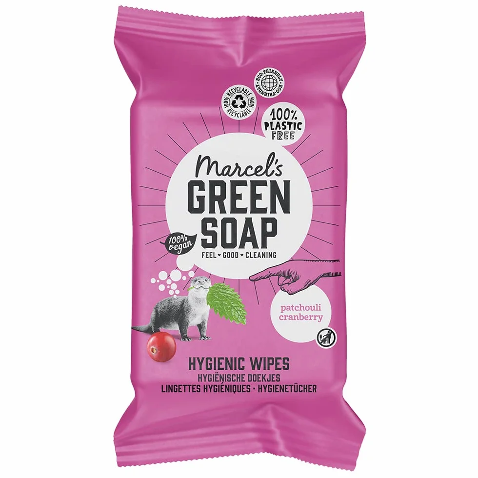 Marcel's Green Soap Salviette igieniche umide patchouli e mirtillo 60 pezzi