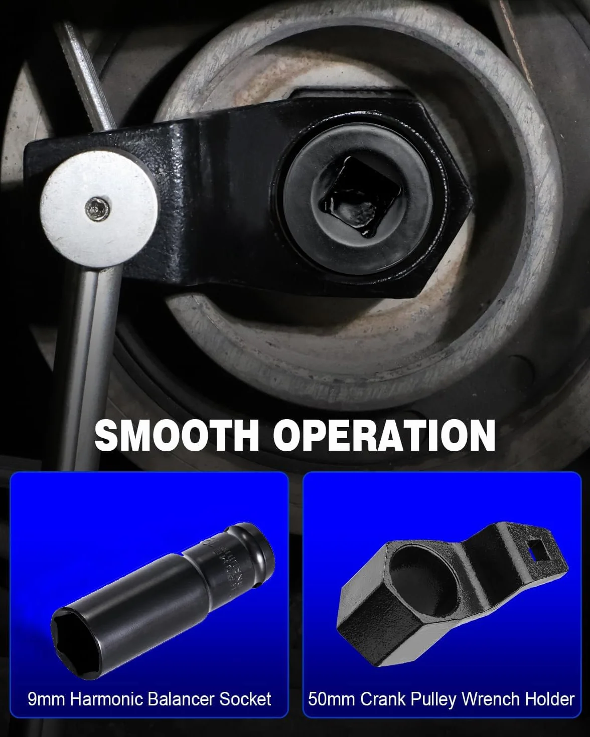 Greluma Kit di Chiavi di Supporto per puleggia dell'albero Motore da 50 mm e Chiave per la rimozione dell'utensile per l'equilibratura Armonica da 19 mm, Compatibile con Motori Honda e Acura.