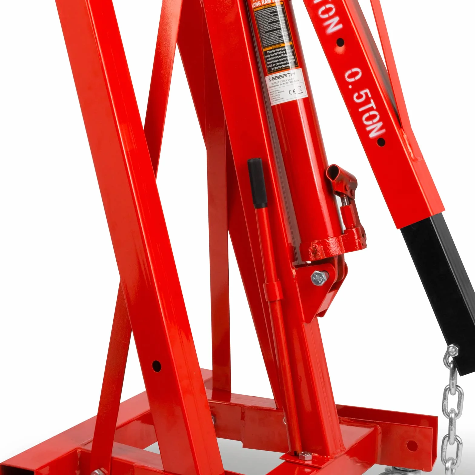 EBERTH Gru per Officina 2000kg Idraulica Braccio Regolabile 1050-1590 mm Pieghevole 6 Ruote