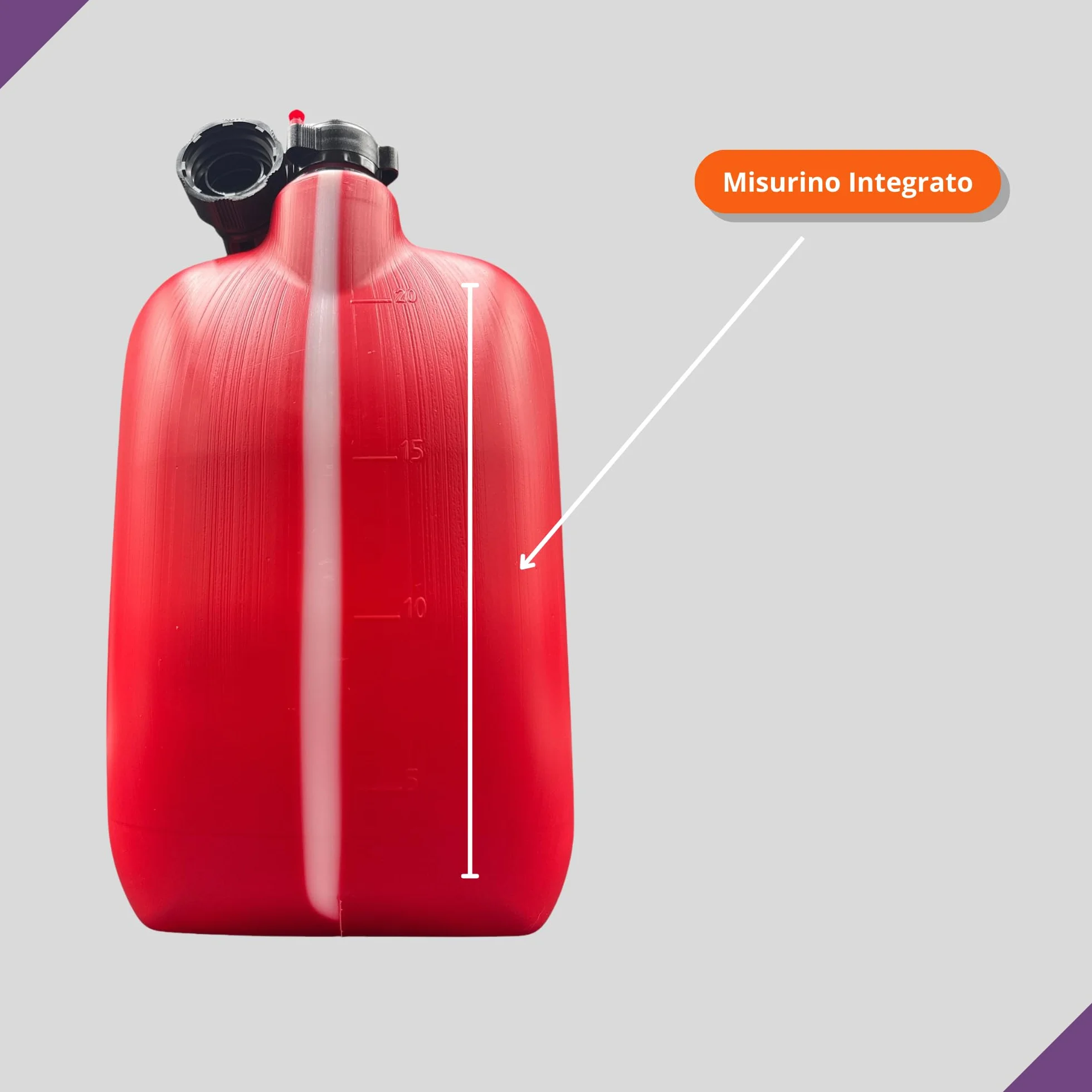 Tanica Carburante in Polietilene Rinforzato 20 Litri Rosso