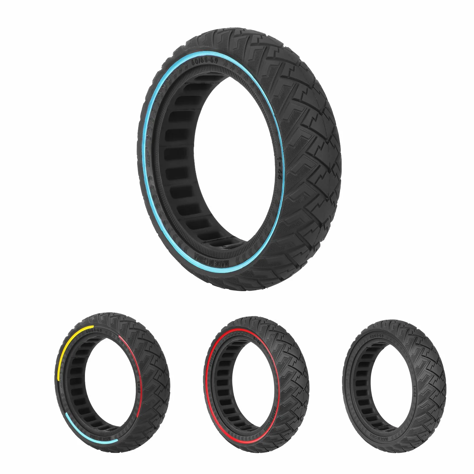 TREFAN Gomma Piena 60/65-6,9, 10 Pollici per Scooter Elettrico Ninebot Max G2/G65, Pneumatici Solidi Antiscivolo, Antiforatura, Ruote di Ricambio (Nero, 1)