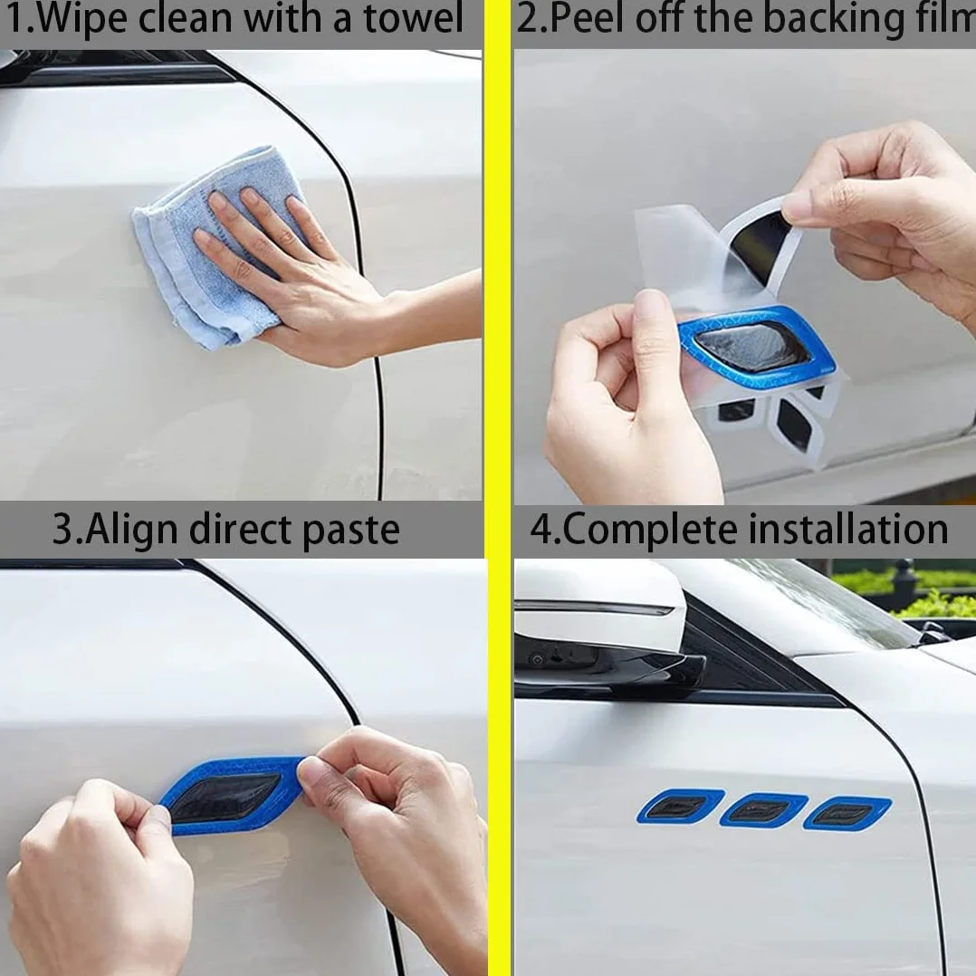 6 PZ 3D forte adesivo striscia riflettente,Auto parafango cappuccio paraurti decalcomania riflettente,Decalcomania riflettente ad alta intensità per la visibilità notturna per auto SUV (Blu)