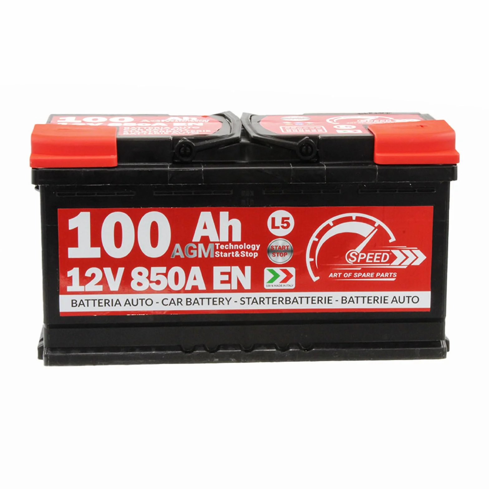 SMC bateria Auto Speed 100Ah AGM 850A L5 Start Stop polo positivo a destra 353x175x190mm