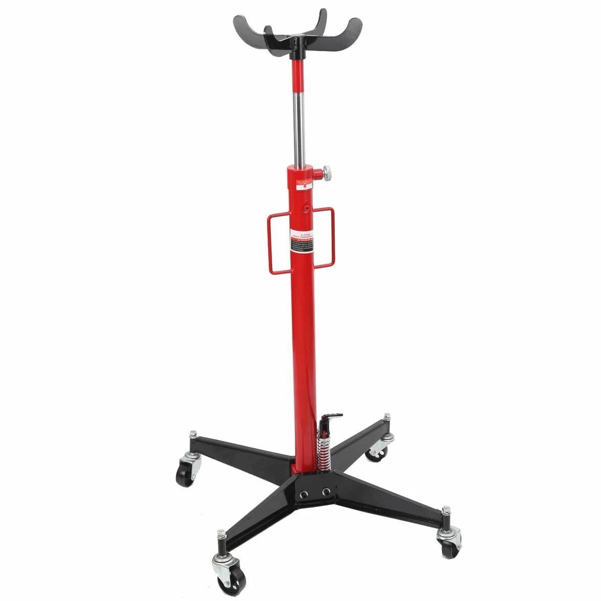 Sollevatore Idraulico da Fossa Carichi Fino a 500 KG, Altezza Regolabile da 113-186 cm Jack di Trasmissione, Hydraulic Telescopic Transmission Jack con Ruote e Pedale per il Pompaggio
