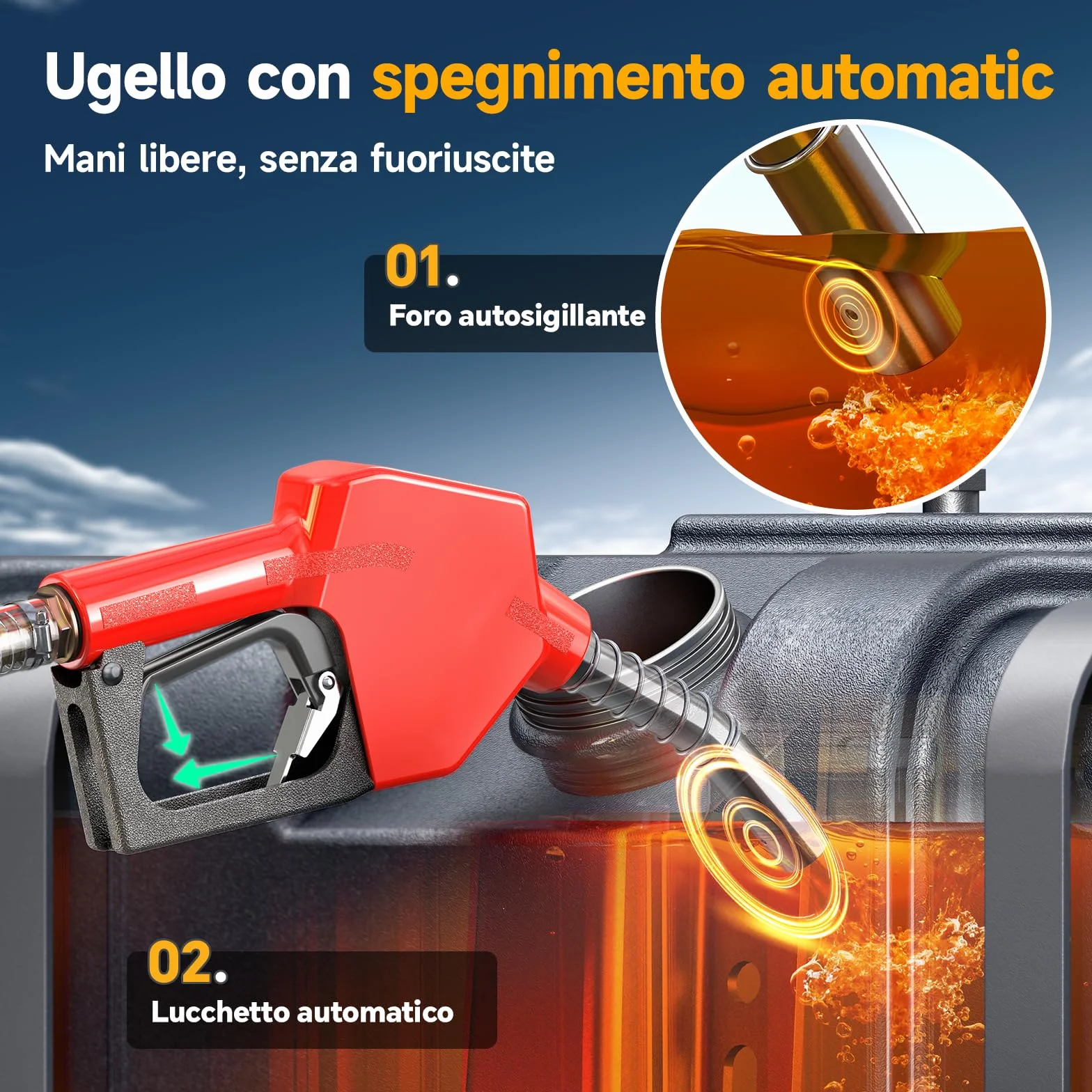 Taskstar Pompa Travaso Gasolio a Batteria 45L/min 21V Set con Batteria 4,0Ah Portatile