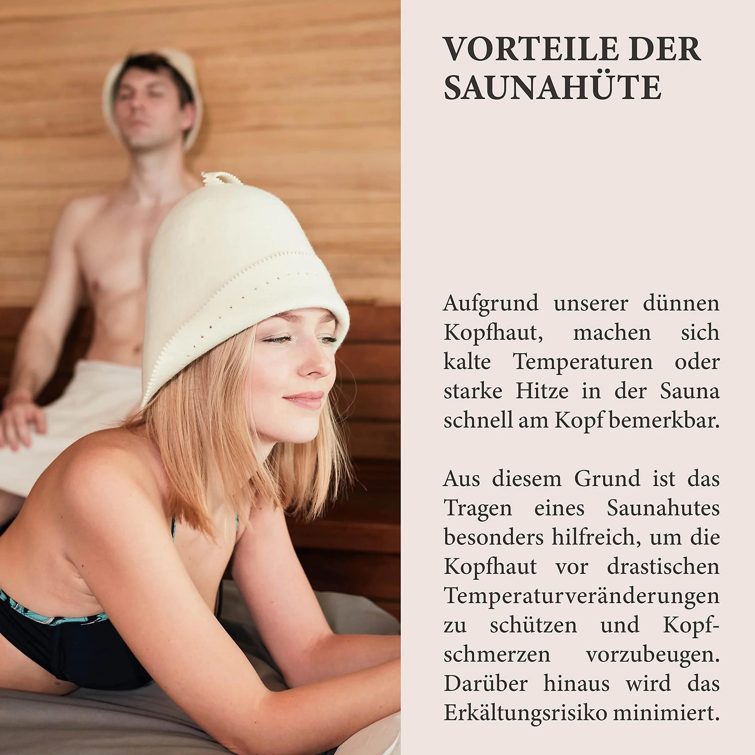 Cappello da sauna in feltro LoFelt® con motivo Pilota - Berretto da sauna unisex con guida