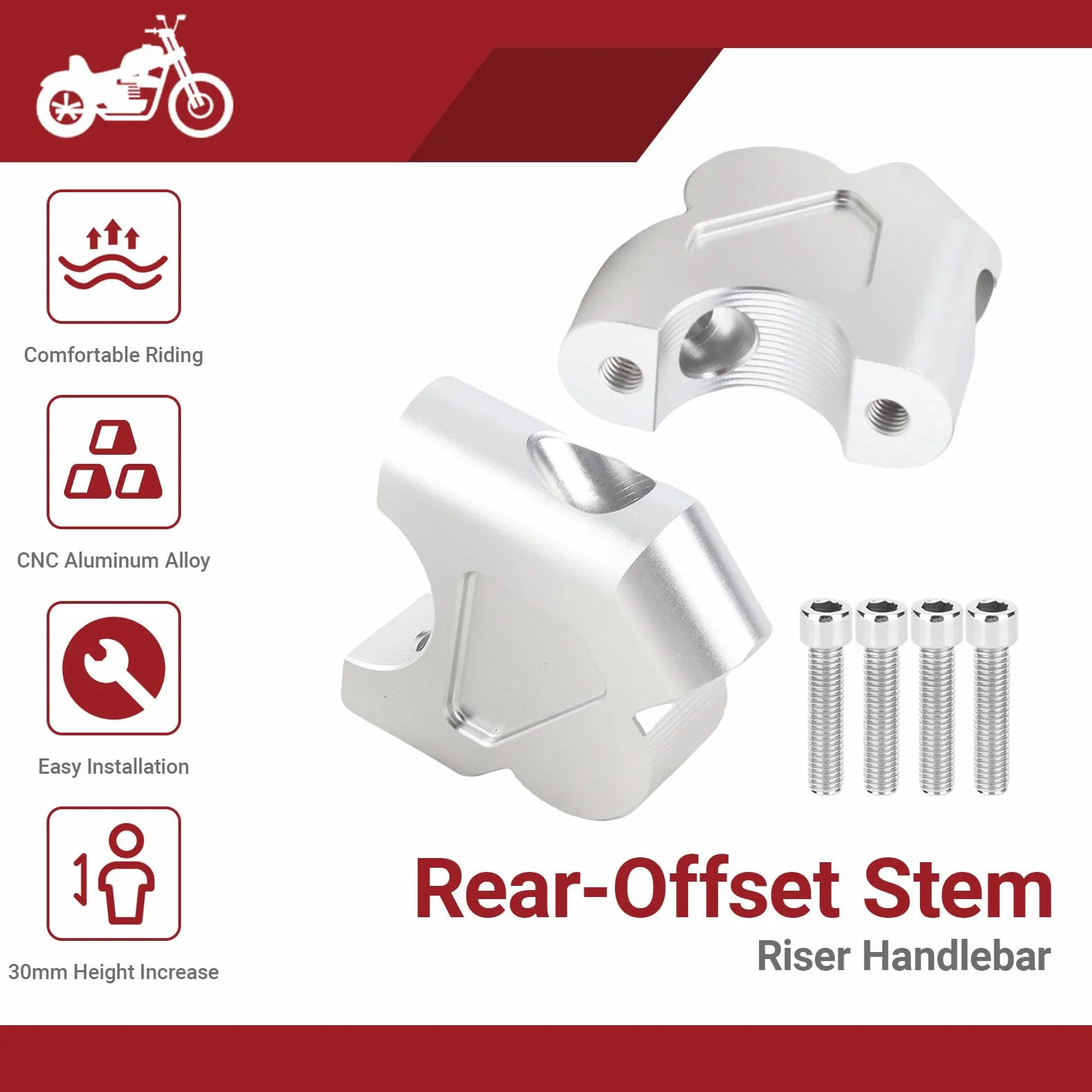 OUKENS Manubrio Riser 30 mm R1200GS R1250GS Adattatore Montaggio Morsetto