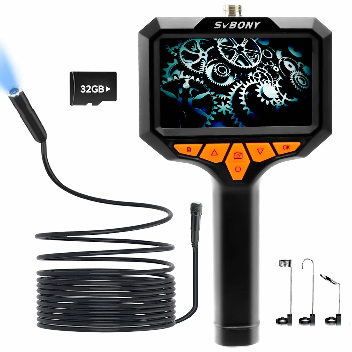 Svbony SM501 Telecamera Endoscopica 4,3'' IPS 32GB HD IP67 8 LED