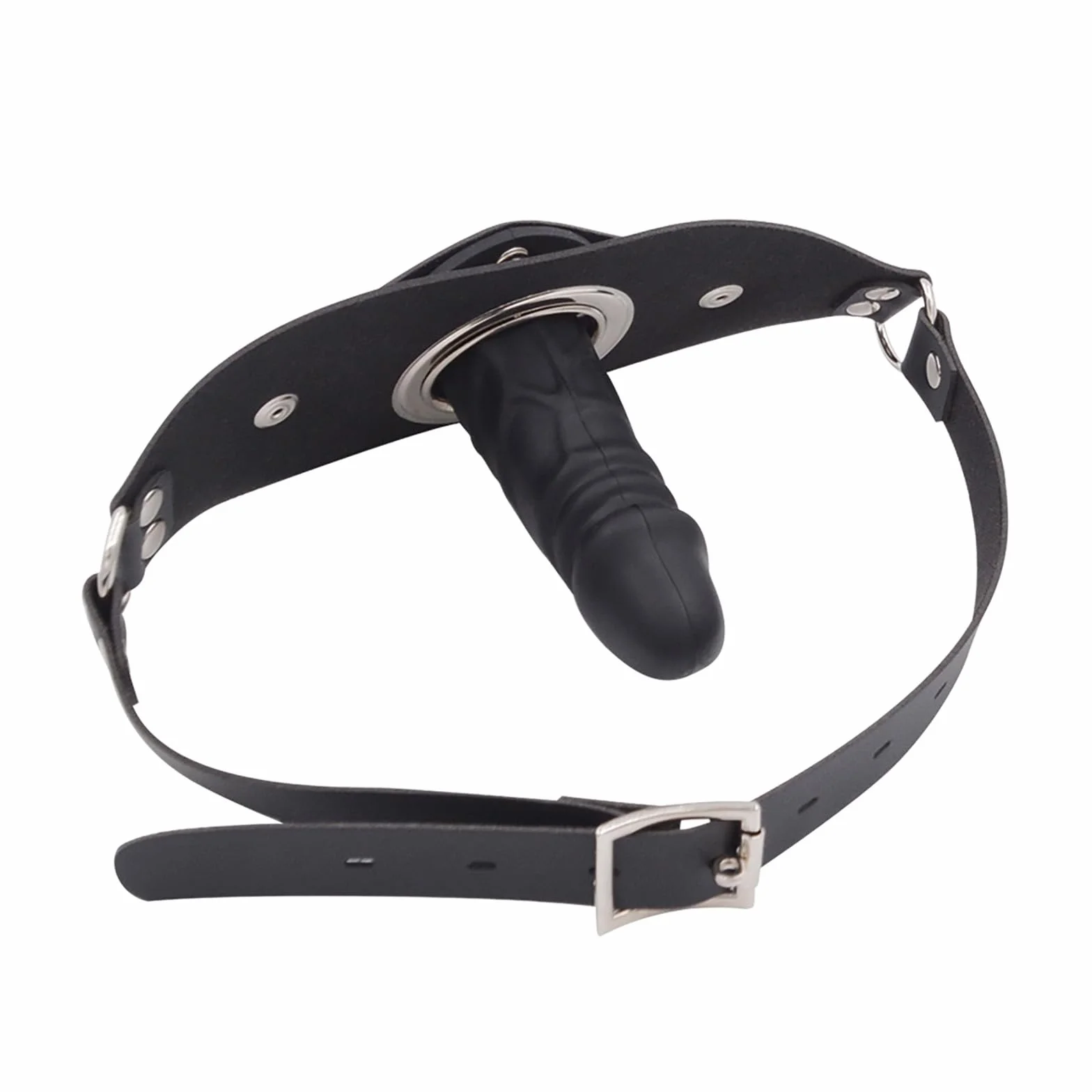 Bavaglio per Dildo in Silicone Rimovibile BDSM Sfera Regolabile Pelle 10cm