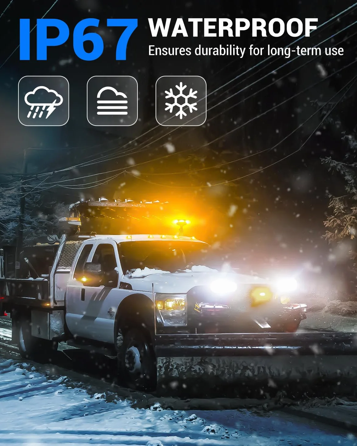SUPAREE Lampeggiante a LED per Trattore 12V-24V IP67 Ambra 6 Modalità E9