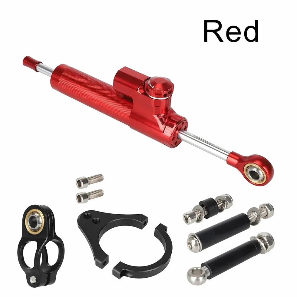 Sterzo per Kukirin G3 Pro 2024, STO?d?mpfer Stabilizzatore con sterzo pr?ciser e sistema a basse vibrazioni, in alluminio + plastica, 560 g, nero/rosso
