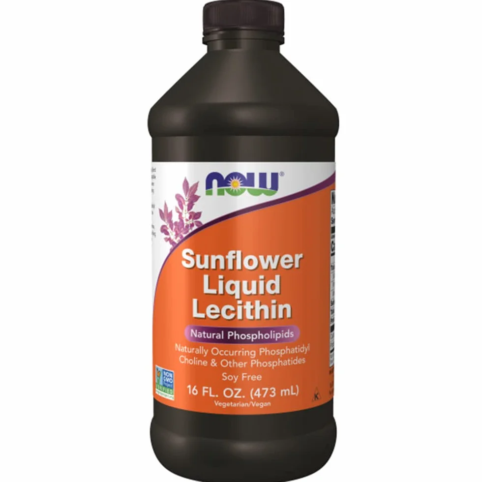 Now Foods Liquid Sunflower Lecithin Vegana 473 ml Non OGM