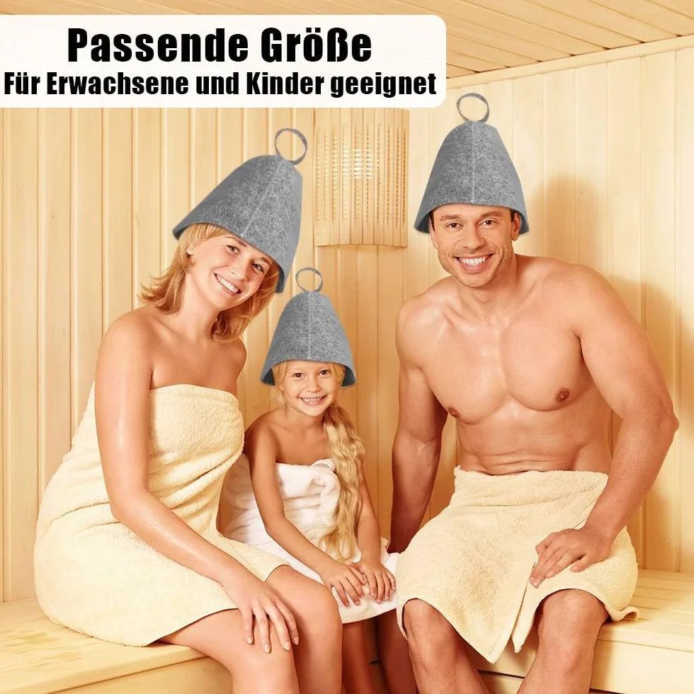 Cappelli da sauna in feltro morbido per uomo e donna grigio