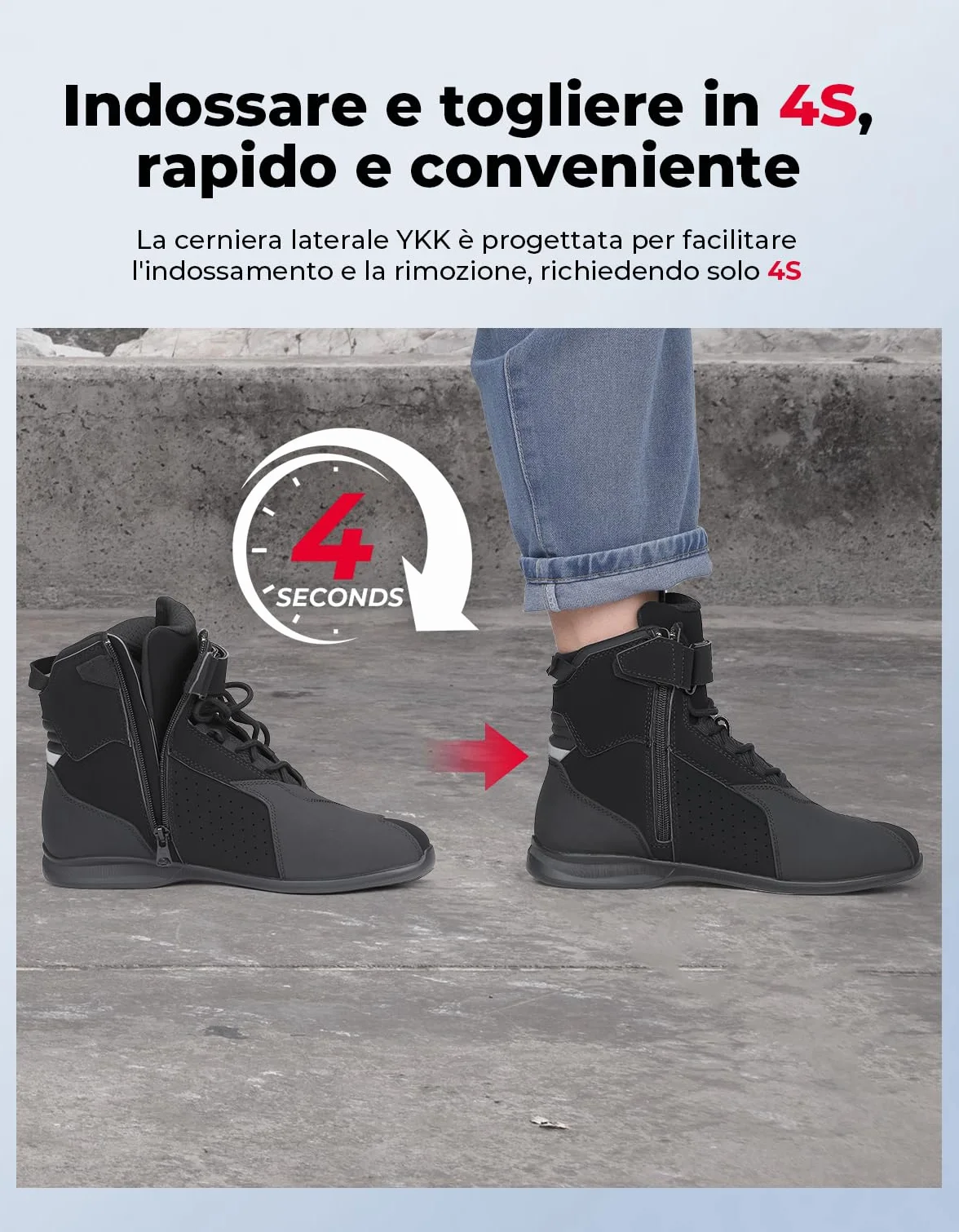 KEMIMOTO Scarpe Moto Uomo Normativa CE, Traspirante Casual Stivali Moto Uomo con Rinforzo Cambio, Antiscivolo Scarpe da Equitazione Stradale con Supporto alla Caviglia
