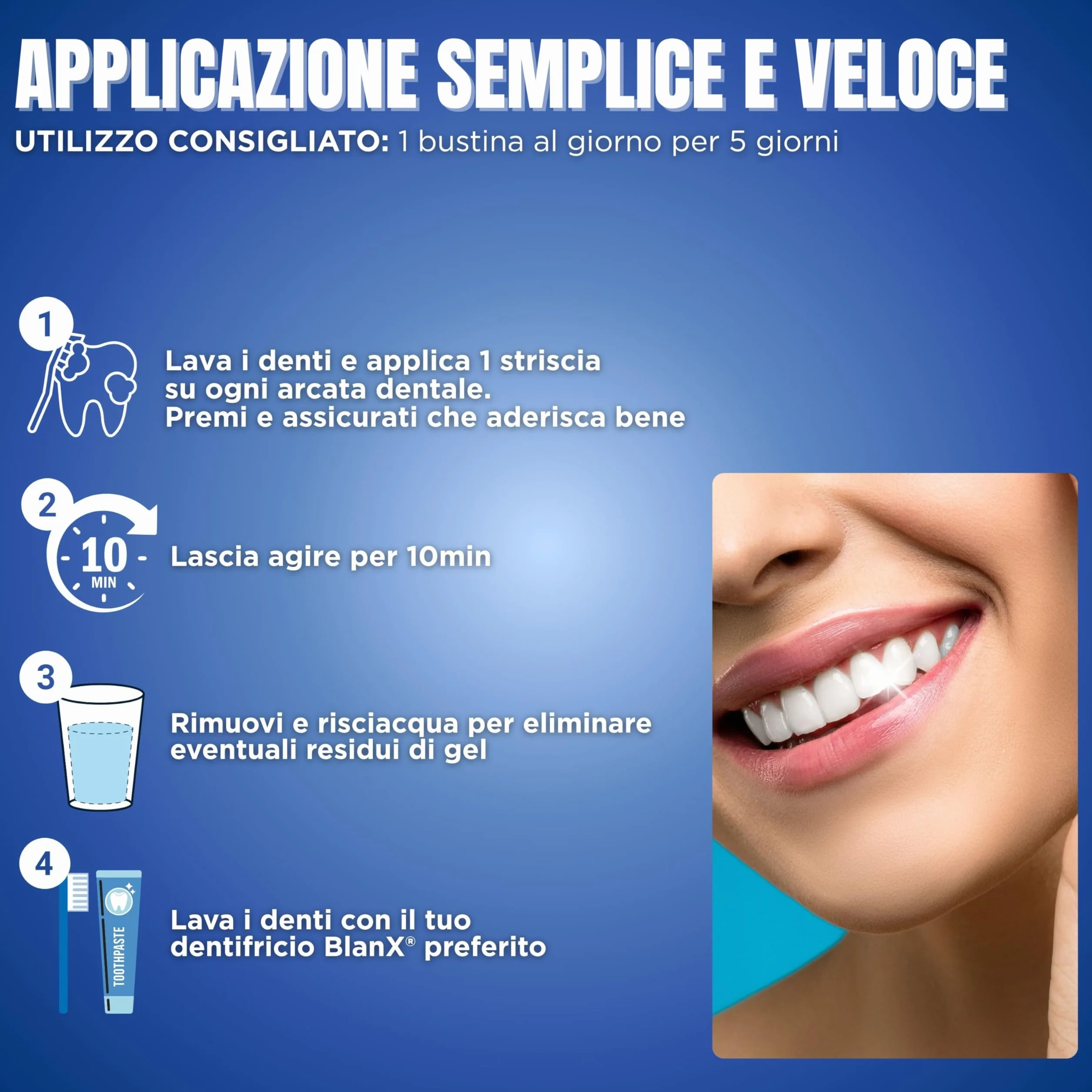 BlanX Strisce Sbiancanti O3Xygen Power Trattamento Sbiancante Ossigeno Attivo 10 Strisce