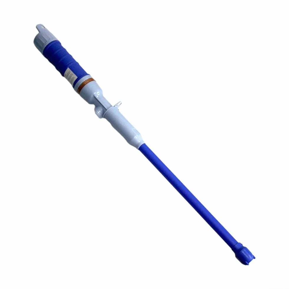 Pompa elettrica a batteria trasferimento liquidi sifone acqua olio carburante tubo 62 cm portatile blu