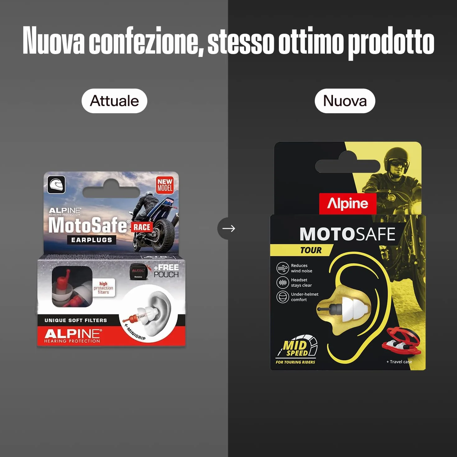 Alpine MotoSafe Tour Tappi per Orecchie da Gara ed Escursioni – Riutilizzabili