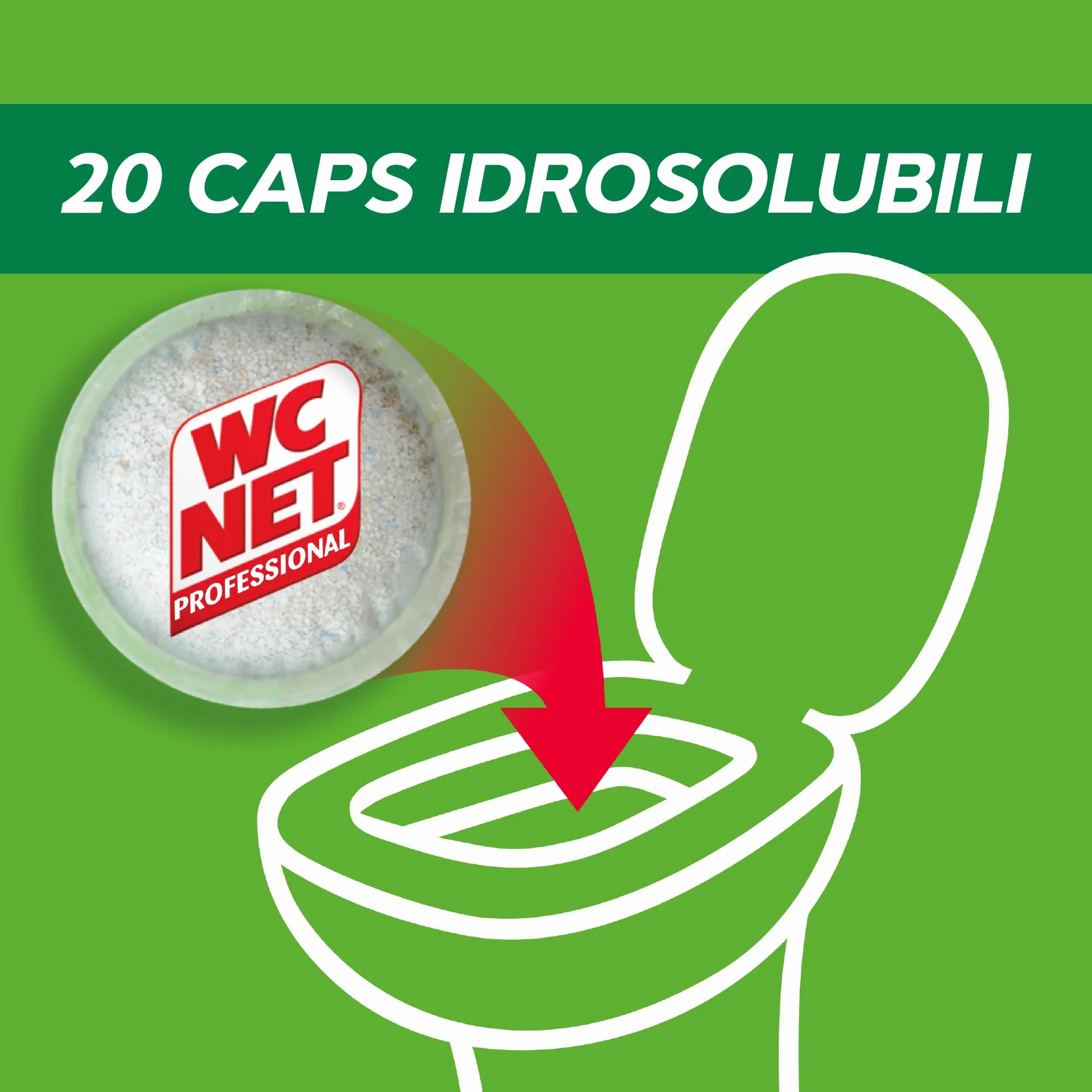 Wc Net Professional 20 Caps Capsule Idrosolubili per WC Scioglie Ingorghi