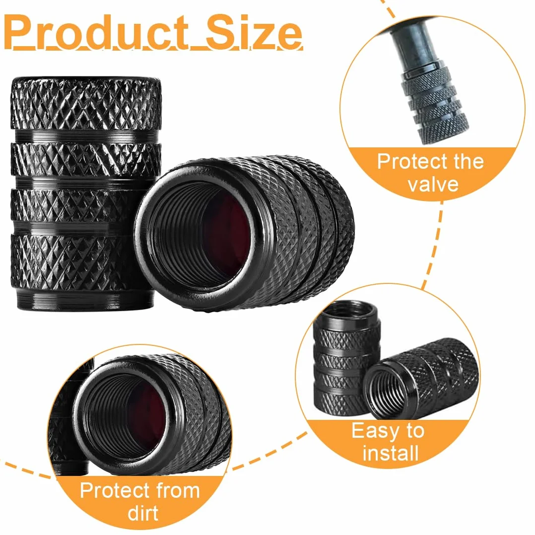 8 pezzi Cappucci per valvole in alluminio, Tappi aria per pneumatici per auto, Coperture per valvole universali per pneumatici, accessori per tappi valvole, pneumatici auto, tappi gomme auto