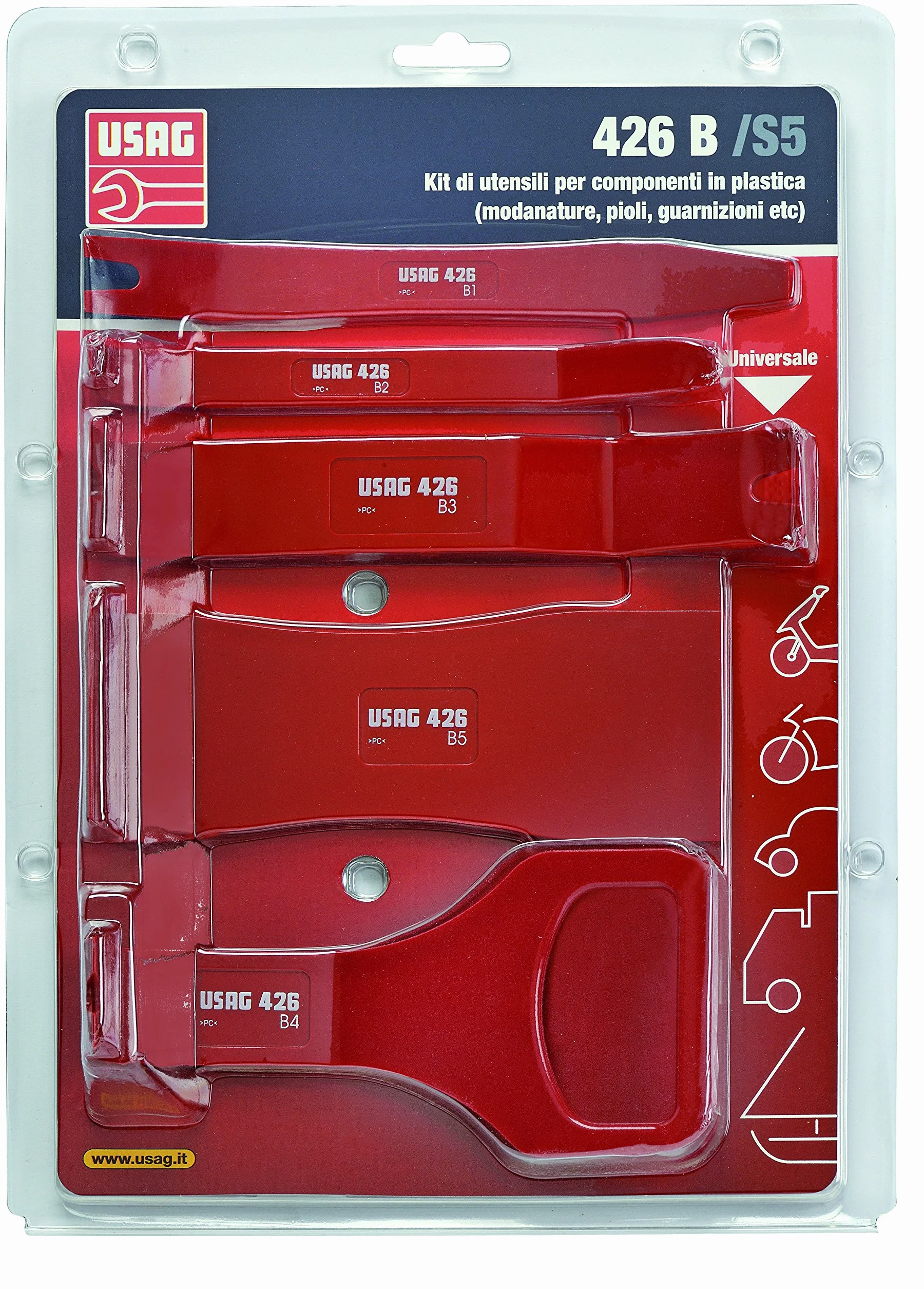 USAG 426 B/S5 - Kit di 5 utensili per componenti in plastica 04260006