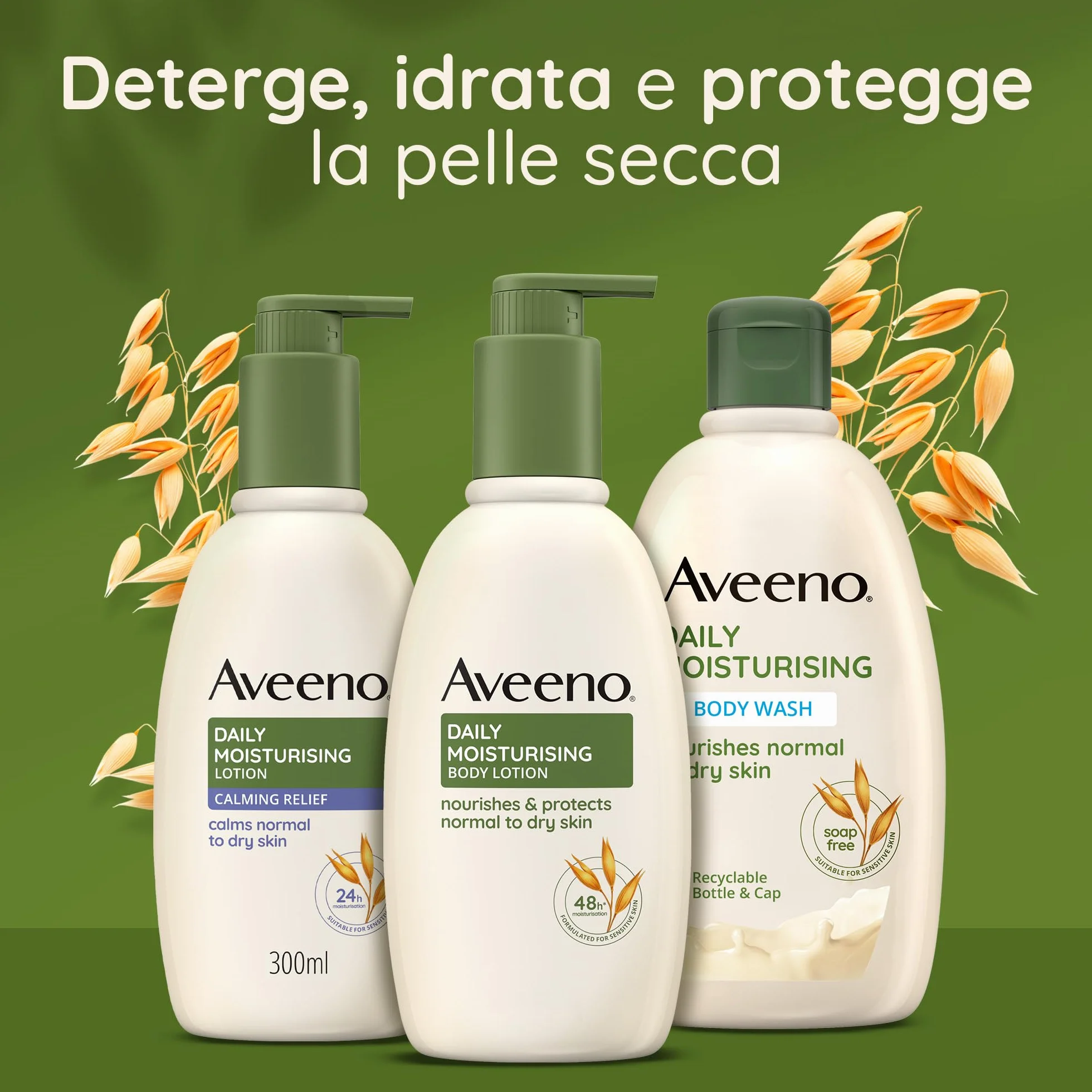 Aveeno Daily Moisturising Detergente Intimo Senza Sapone alla Vaniglia e Avena, 300 ml
