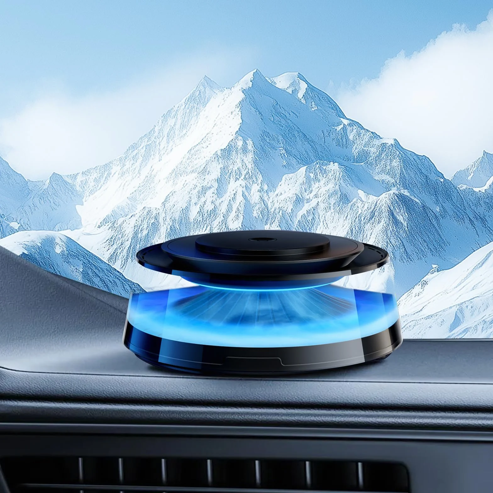 GuKKK Profumatore Auto Atomizzatore ad Ultrasuoni Diffusore umidificatore 7 LED Cambiano Colore Diffusori Olio Essenziale Air Fresheners Accensione/Spegnimento Automatico