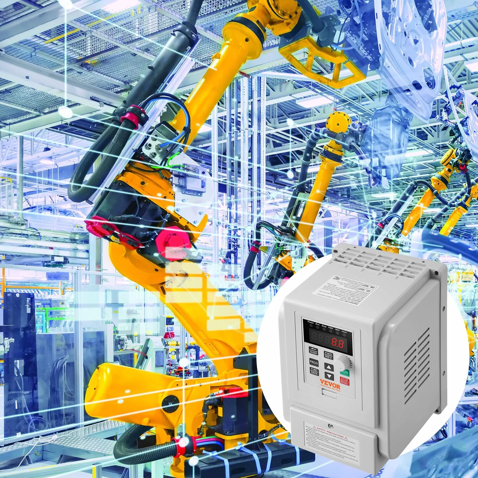 VEVOR Inverter Azionamento a Frequenza Variabile 4kW 5CV 18A 0-400Hz VFD Ingresso Monofase Uscita Trifase