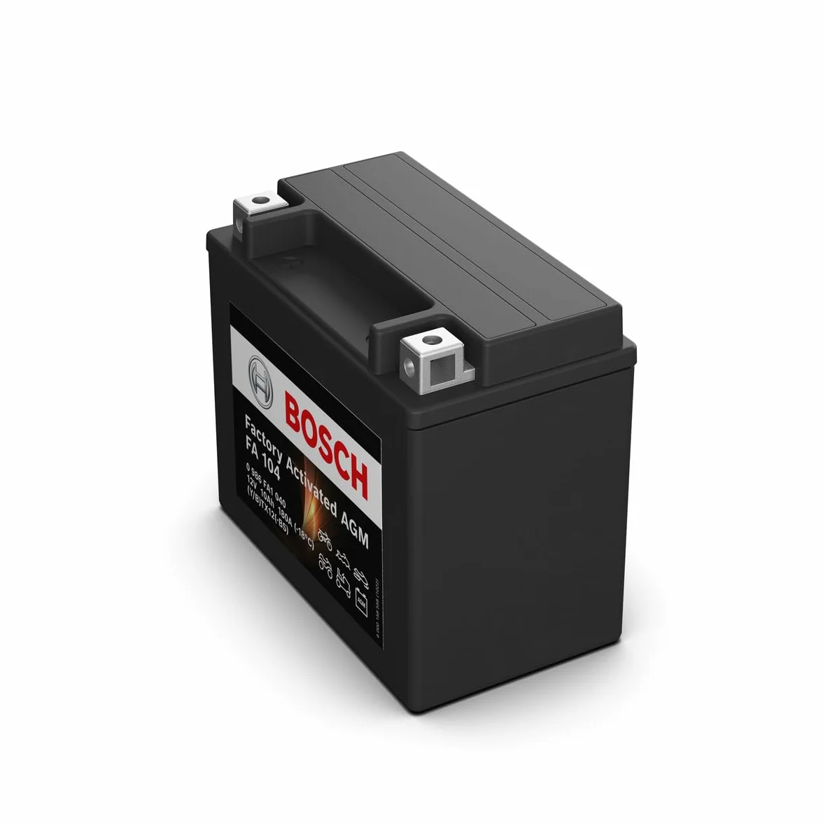 Bosch Batteria AGM Motocicli 12V 180A 10Ah Compatibile M6014 BTX12-BS BTX12