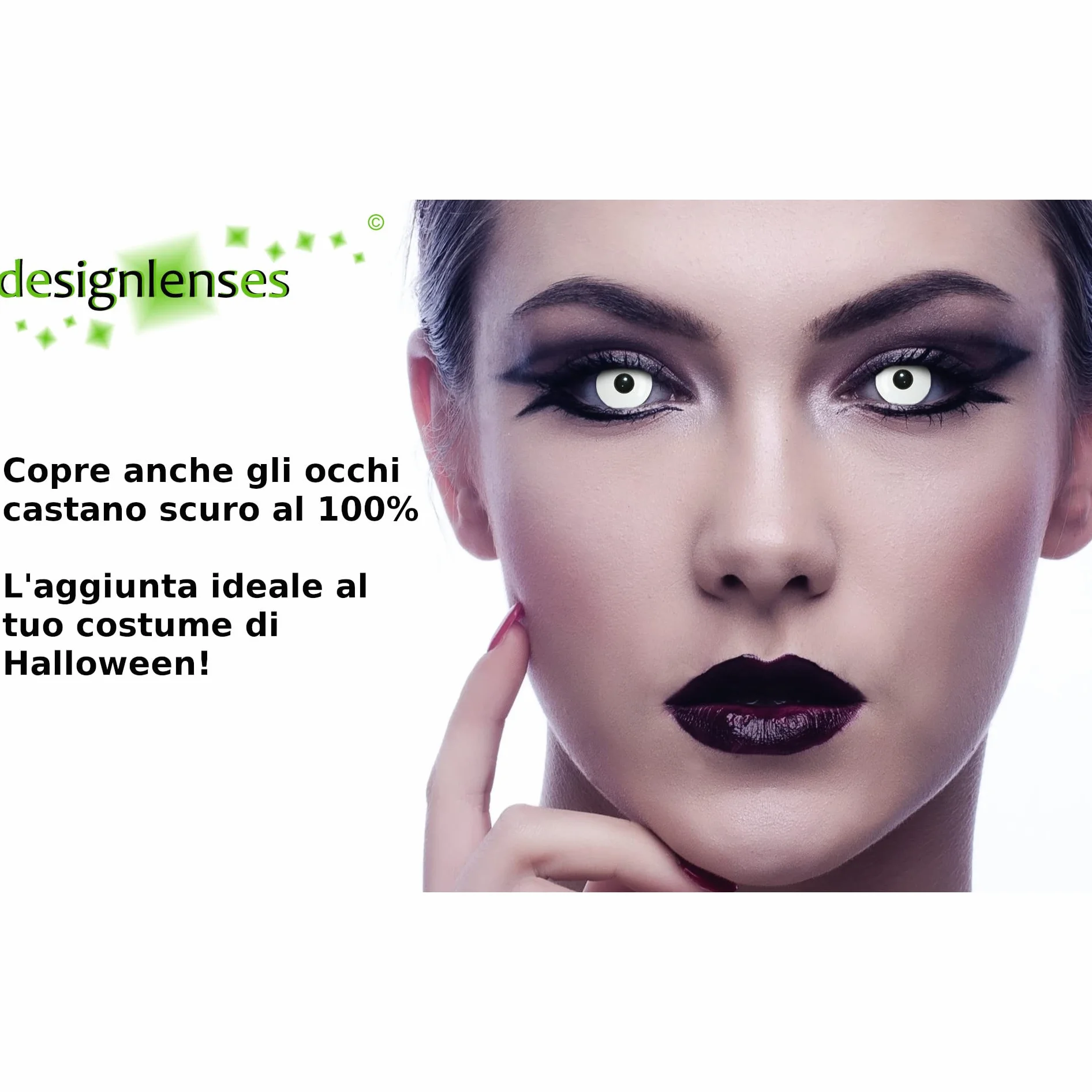 Lenti a contatto giornaliere colorate bianche Halloween zombie 1 paio 2 pezzi Whiteout 14.00 8.60