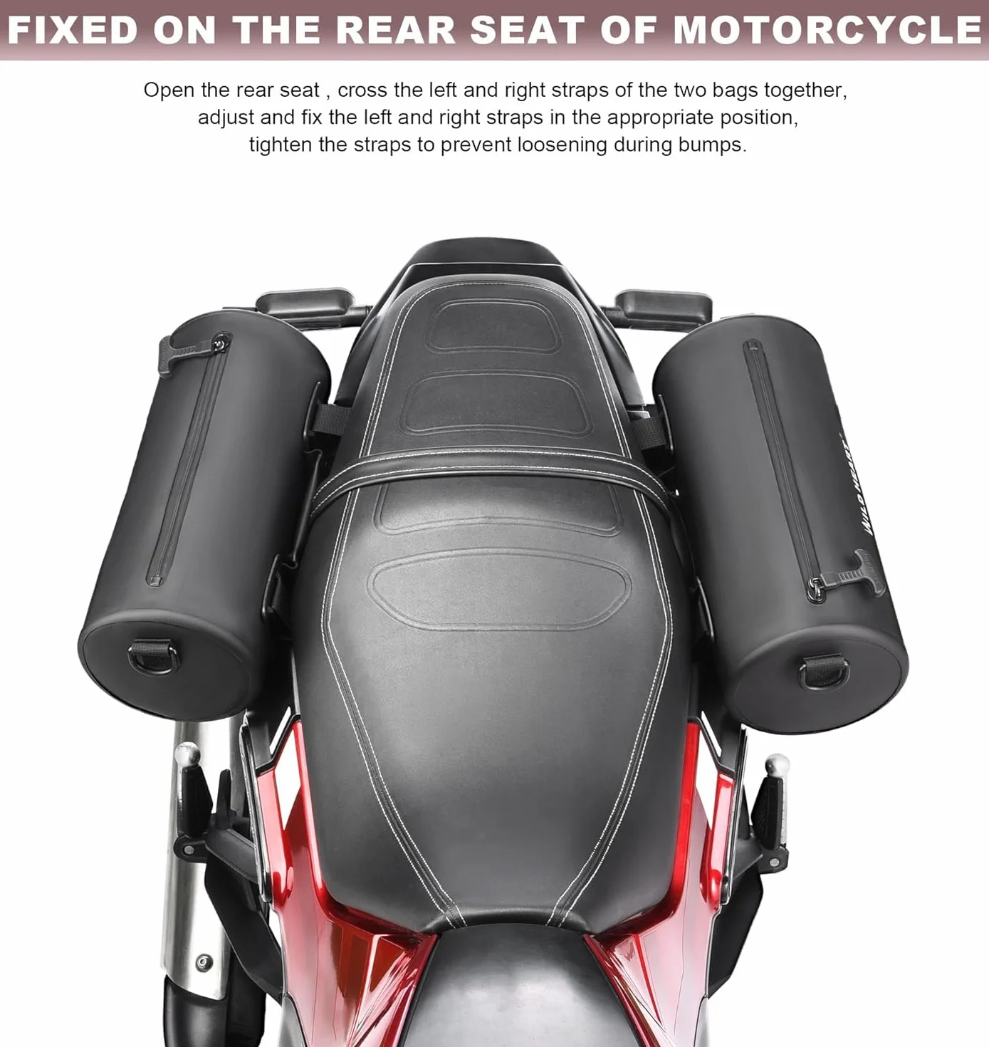 WILD HEART Borsa da Manubrio per Moto Borsa Impermeabile da Forcella per Moto Dirt Bike Borsa da Manubrio Borsa Anteriore Universale per Bicicletta Piccola Borsa per Attrezzi (Nero)